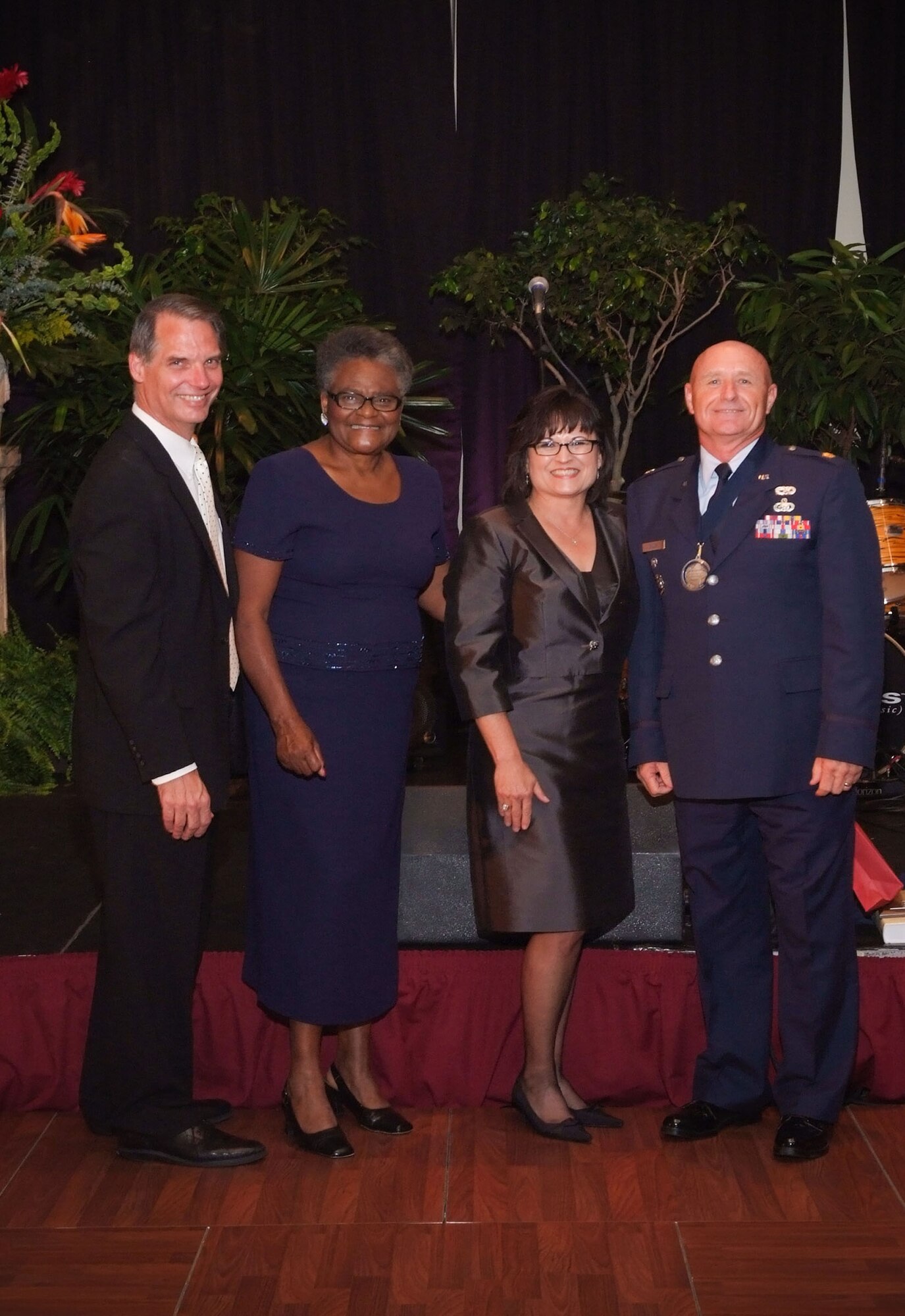 Retired Maj. Donald R. Bailey (far right) was recently named the 2010 Louisiana High School Teacher of the Year. Also pictured from left to right, Rodney Watson, Louisiana Department of Education, assistant superintendent of the Office of Educator Support, Linda Johnson, 8th District Board of Elementary and Secondary Education, Patrice Saucier, Louisiana Department of Education, director of the Division of Professional Development. (Courtesy photo)