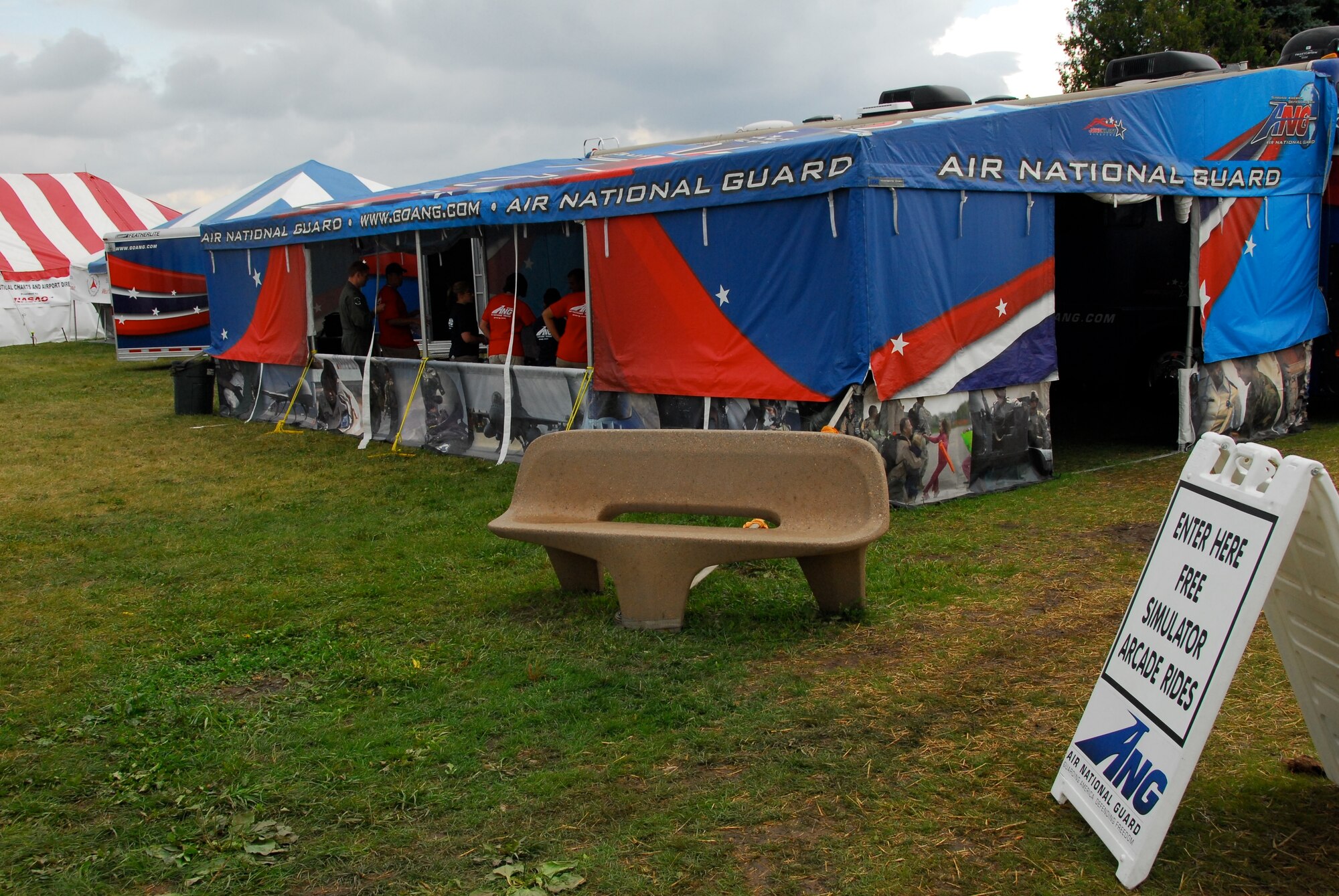 Air National Guard mobile recruiting unit on display at the Experimental Aviation Association AirVenture in Oshkosh, Wis.   (U.S. Air Force photo by Tech. Sgt. Don Nelson, 115 FW/PA)