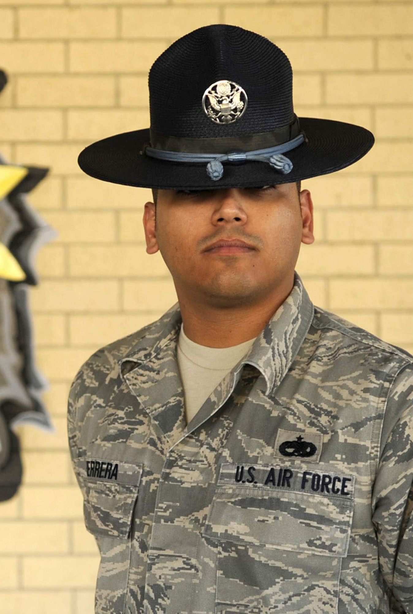 Staff Sgt. Eddie L. Herrera Jr. is a military training instructor at Lackland Air Force Base, Texas. He is the face of the Air Force for hundreds of trainees throughout the year and molds recruits through a recently overhauled and expanded Air Force Basic Military Training that focuses on a ?warrior first? philosophy.  (U.S. Air Force photo/Master Sgt. Cecilio Ricardo)