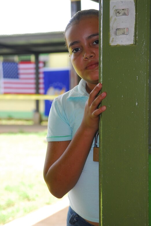 NORTHERN PROVINCE OF ALAJUELA, Costa Rica – A young girl, local to the area here, waits to be seen by the pediatricians May 20. Medical personnel from the 30th Space Wing deployed to Costa Rica May 16 - 30 as part of a humanitarian effort with local Costa Rican physicians. Medical specialists from both countries provided medical care to residents who are rarely seen by physicians due to living in isolated areas.(U.S. Air Force photo/Airman 1st Class Steve Bauer)