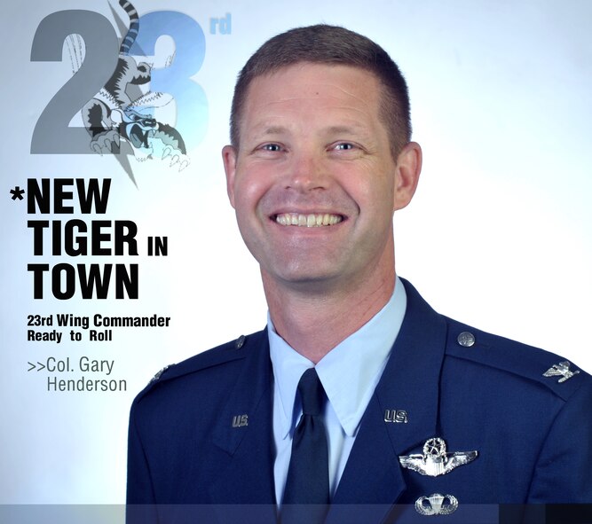 MOODY AIR FORCE BASE, Ga. -- Col. Gary Henderson, 23rd Wing commander, assumed command during a change of command ceremony held here May 28. (U.S. Air Force photo illustration by Staff Sgt. Javier Cruz Jr.)

