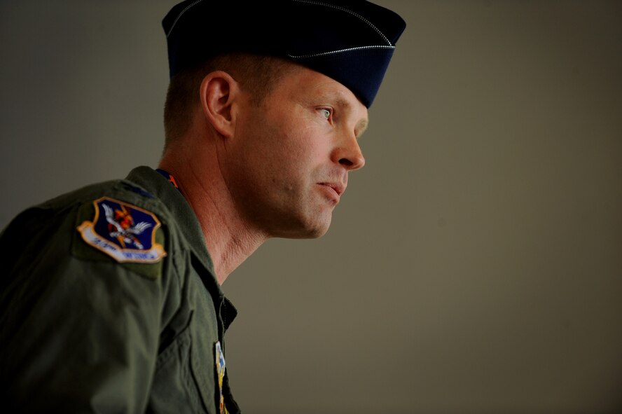 MOODY AIR FORCE BASE, Ga. -- Col. Gary Henderson, 23rd Wing commander, speaks to the audience after assuming command of the 23rd WG during a change of command ceremony held here May 28. Colonel Henderson’s previous assignment was at the U.S. Mission to the North Atlantic Treaty Organization Headquarters in Brussels, Belgium. (U.S. Air Force photo by Senior Airman Gina Chiaverotti)