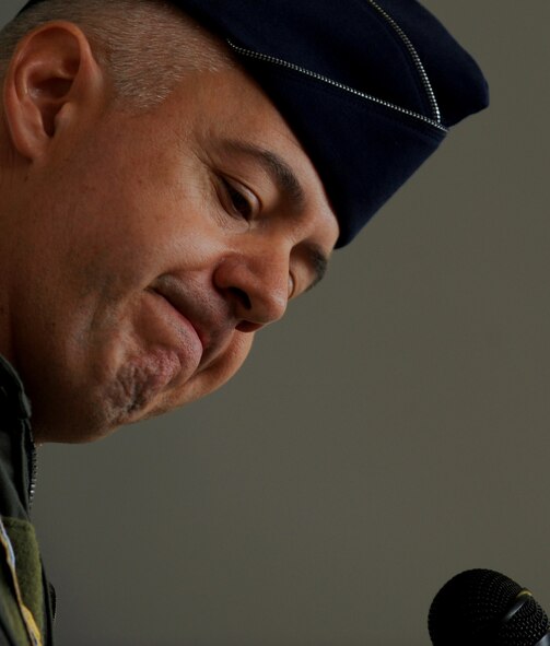 MOODY AIR FORCE BASE, Ga. -- Col. Kenneth Todorov, outgoing 23rd Wing commander, gives his final remarks to attendees at the 23rd WG change of command ceremony held here May 28. During the ceremony Col. Gary Henderson assumed command of the wing. (U.S. Air Force photo by Senior Airman Gina Chiaverotti)