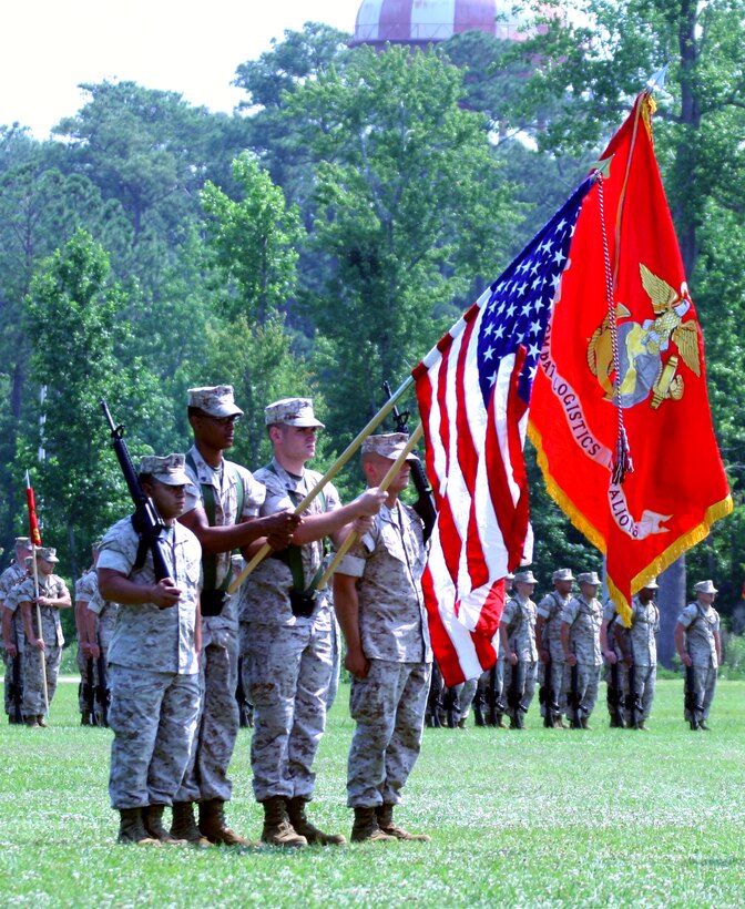 Hundreds of Marines and sailors gathered in French Creek, here, June 1, for the activation of Combat Logistics Battalion 46 in preparation for an upcoming deployment in support of Operation Iraqi Freedom.