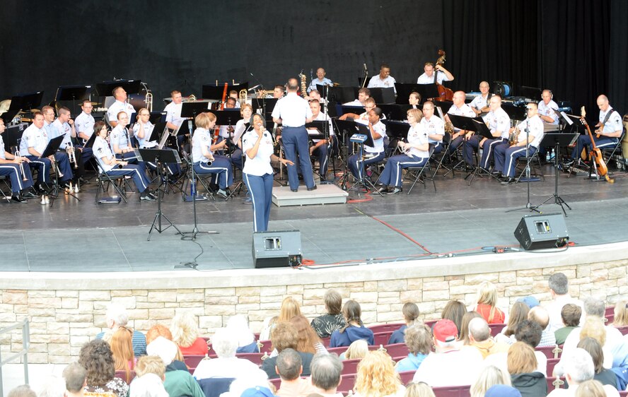 The Band of the U.S. Air Force Reserve performs in Ogden, Utah, May 23. The 43-member concert band played several shows across the Wasatch Front over the Memorial Day weekend as a prelude to Air Force Week: Salt Lake City. (U.S. Air Force photo/Staff Sgt. Kyle Brasier)