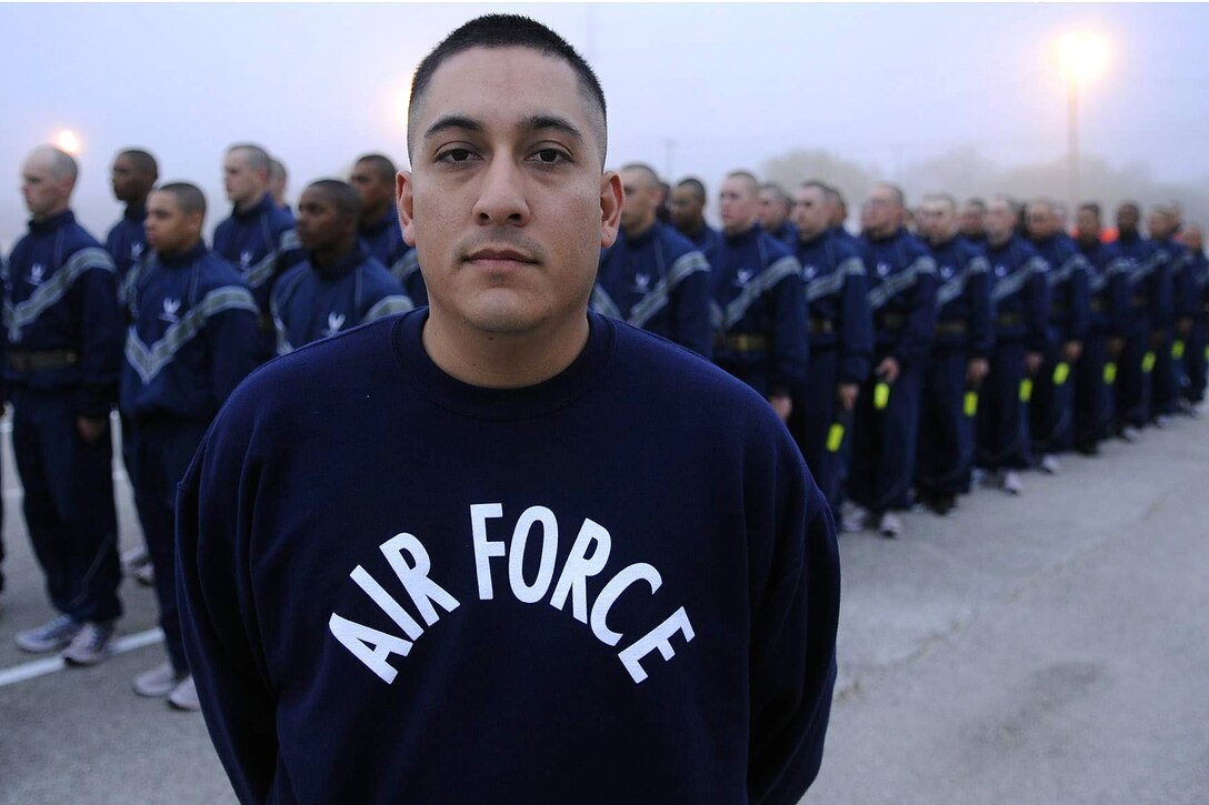 U.S. Air Force Staff Sgt. Raul Lopez Jr. is a military training instructor on Lackland Air Force Base, Texas, May 27, 2009.