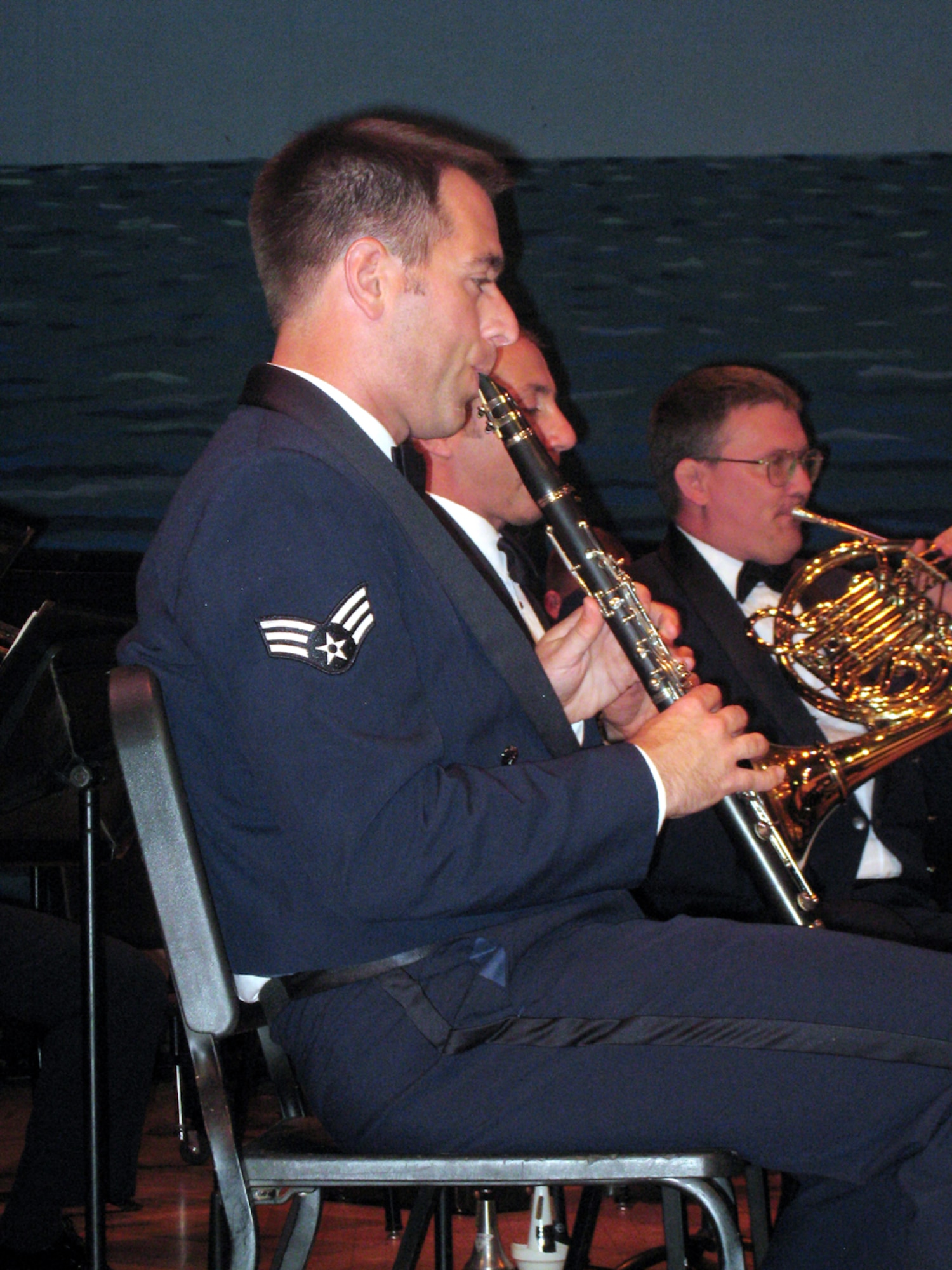 Senior Airman Greg Gallant, a clarinetist with the United States Air Force Band of the Golden West, performs during a concert at Ramona High School in Riverside, CA.  (U.S. Air Force photo/2nd Lt. Zach Anderson)