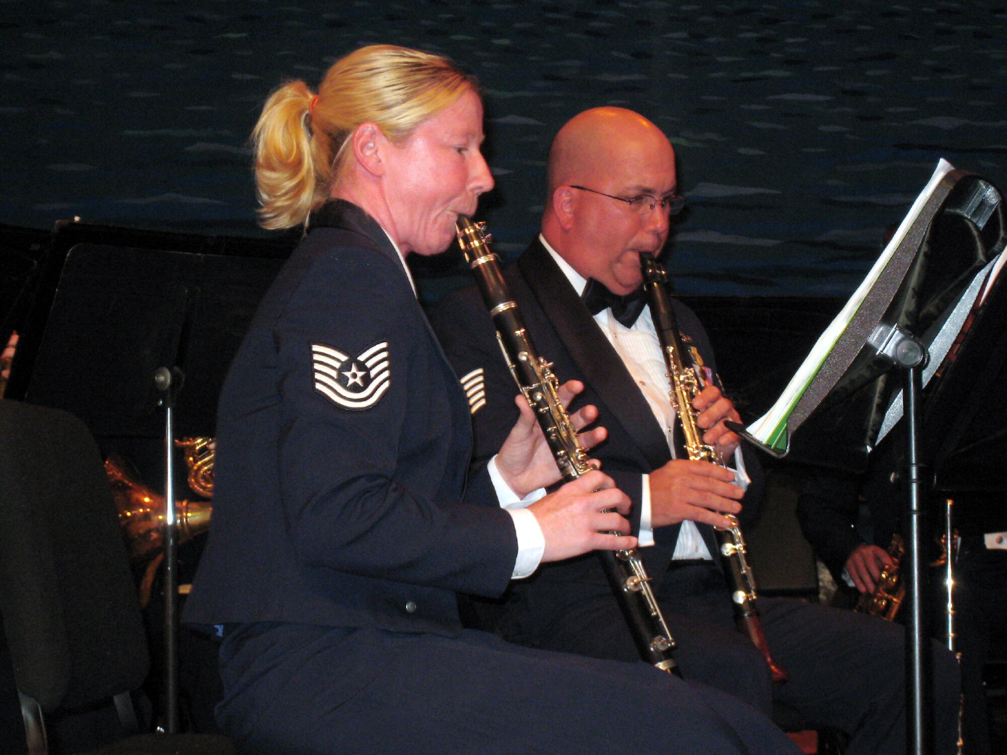 Tech. Sgt. Christy Bailes, a clarinetist with the United States Air Force Band of the Golden West, performs during a concert at Ramona High School in Riverside, CA.  (U.S. Air Force photo/2nd Lt. Zach Anderson)