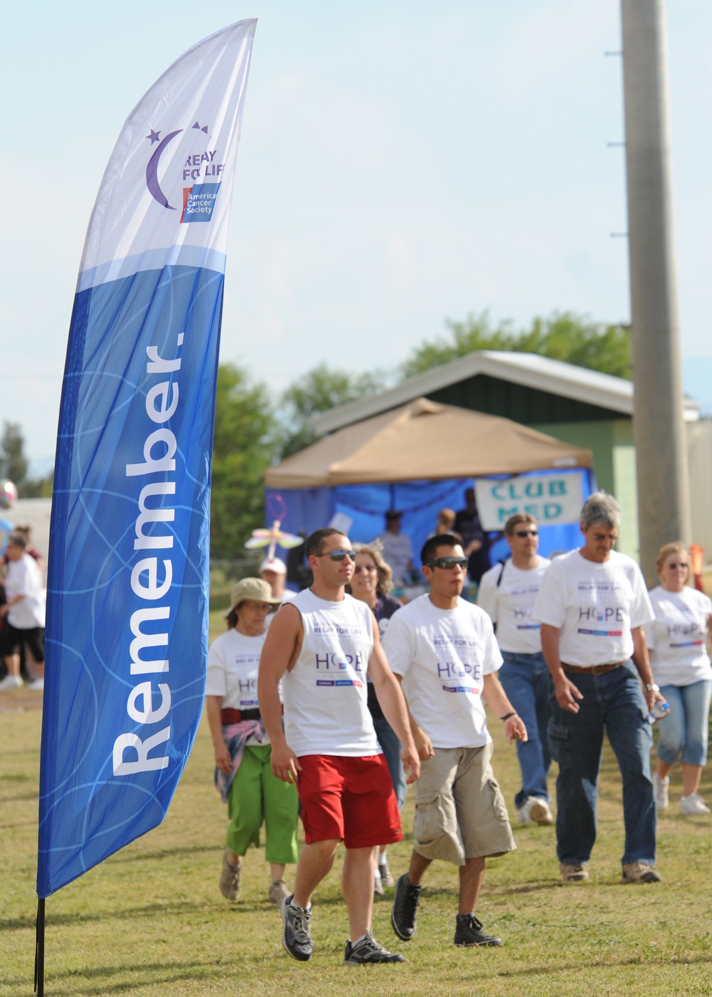 Members of Team Holloman and the community of Alamogordo, N.M., participate in the 10th Annual Otero County Relay for Life fundraiser, May 30. Several teams were formed by members of Holloman Air Force Base, N.M., and play an important role in Relay for Life. (U.S. Air Force photo/Senior Airman Michael Means)