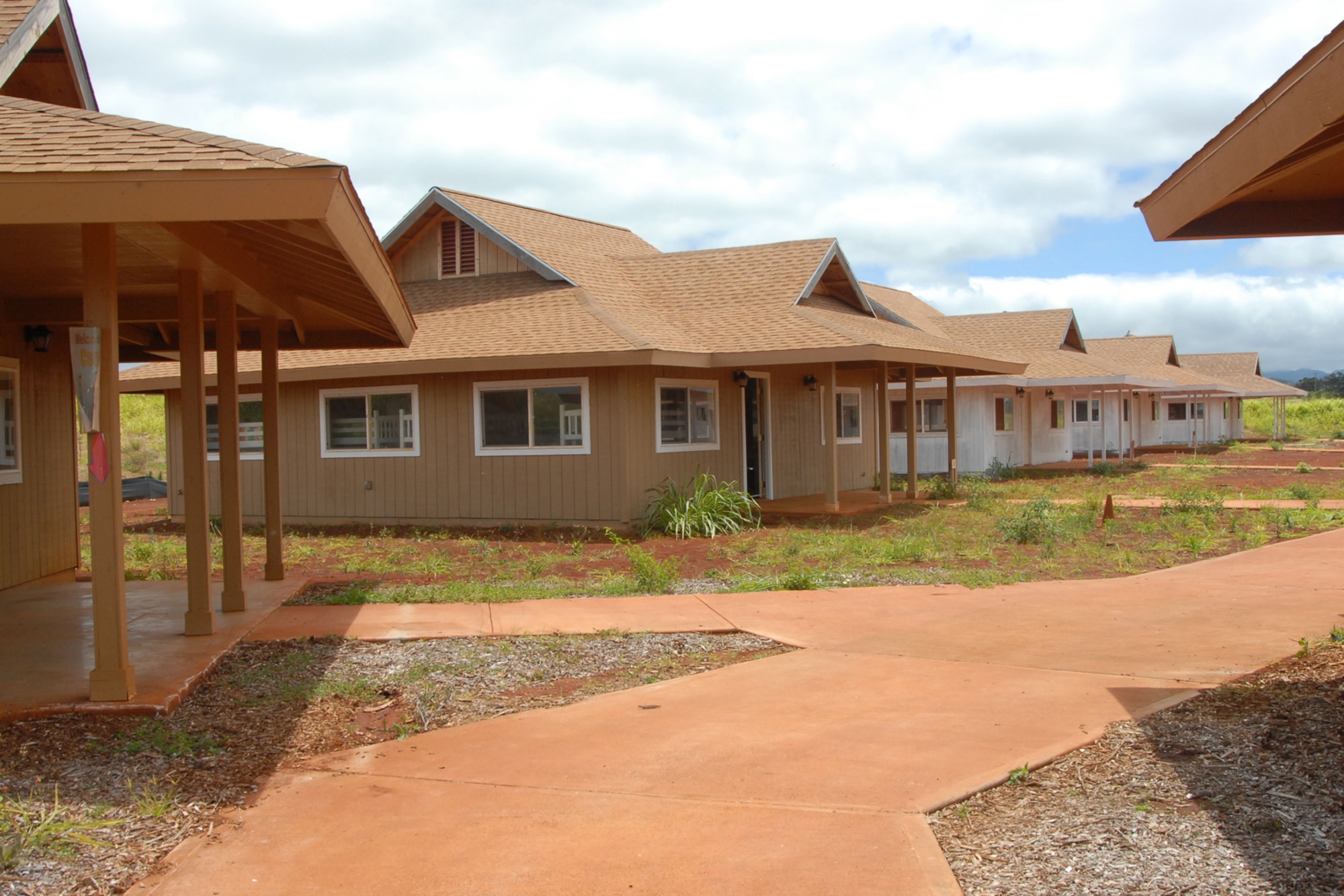 The campground at the Helemano Plantation in central Oahu is composed of several guest cabins, an activities pavilion, a staff cabin, and a storage shed. Personnel from 127th Civil Engineering Squadron aided in cabin construction by priming and painting building exteriors and interiors, installing drywall and insulation, and a myriad of other tasks that helped the campground’s progress. (USAF photo by SrA. Anna-Marie Wyant)