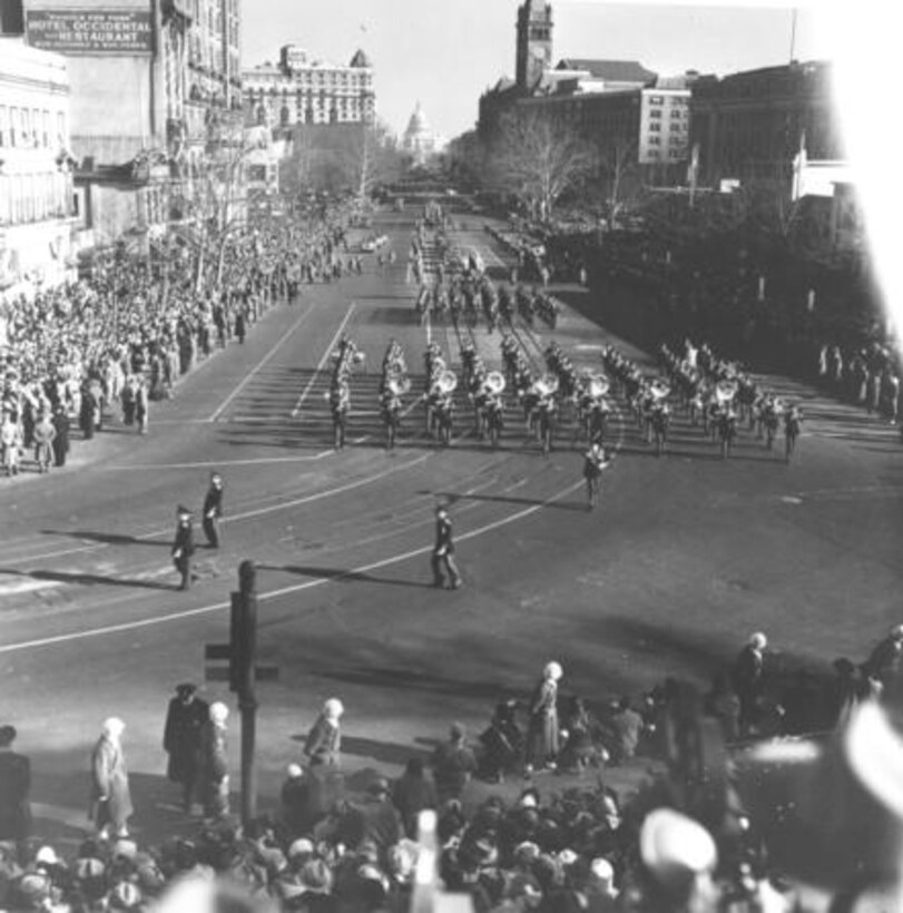 This photo is from January 20th, 1949 at the inauguration of President Harry S. Truman.  The digital photos were compliments of the Truman Library.  Additional facts about his inauguration can be found at <a href="http://www.trumanlibrary.org/quiz/inaug.htm">http://www.trumanlibrary.org/quiz/inaug.htm</a>
