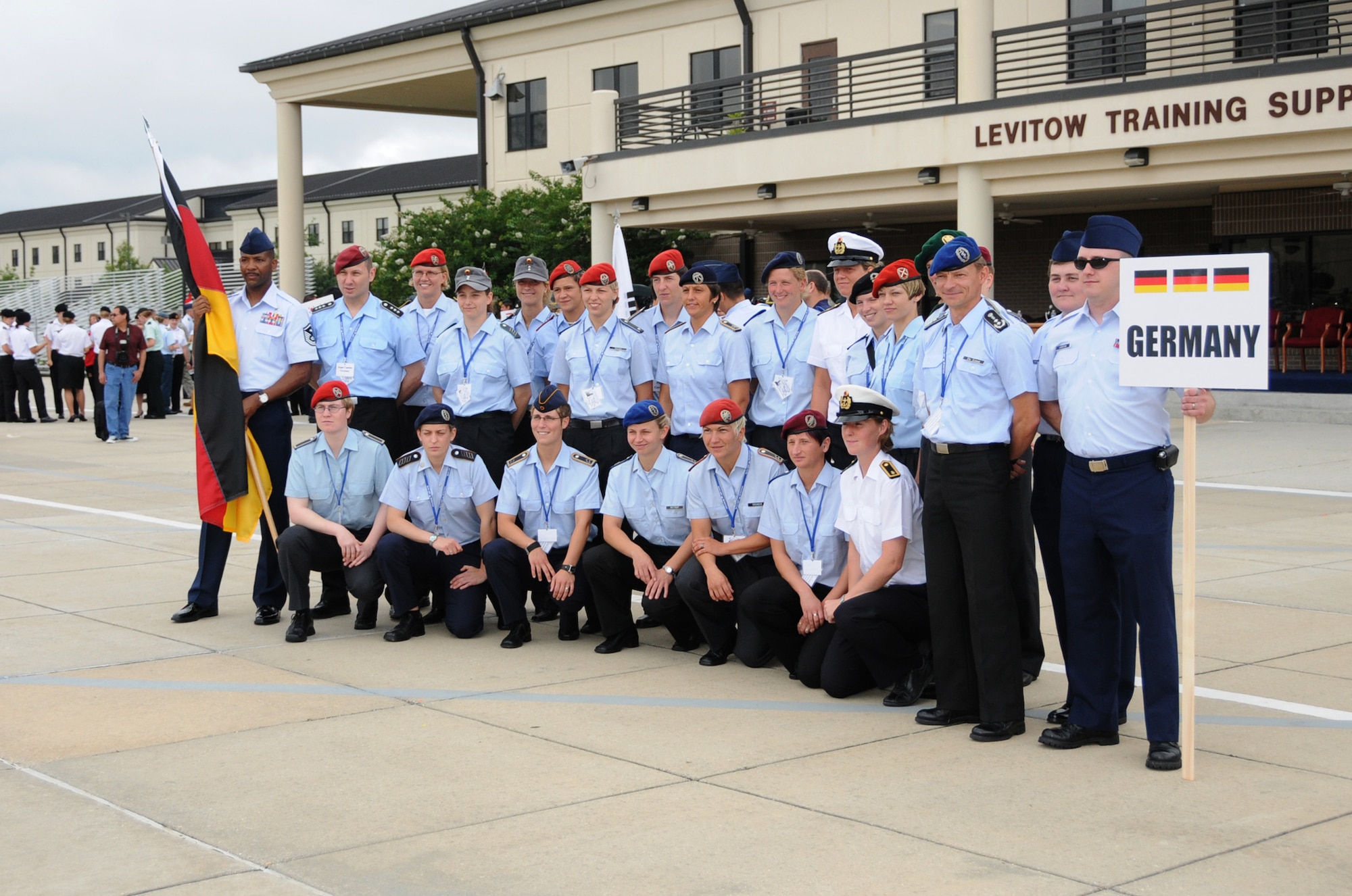 An opening ceremony June 6 marks the beginning of the 5th CISM Women's Soccer Championship.  Teams from Brazil, Canada, France, Germany, The Netherlands, The Republic of South Korea, and the United States marched in a Keesler parade to kick off the ten-day event.  The ceremony also featured drill demonstrations from the 334th Training Squadron, remarks from Col. Ian Dickinson, 81st Training Wing commander, and Col. Stefan margeane, official CISM representative.  Organizers say the tournament represents a chance to build bonds and friendships between the countries, and encourages the CISM's motto "Friendship through Sports."  (U.S. Air Force photo by Kemberly Groue)