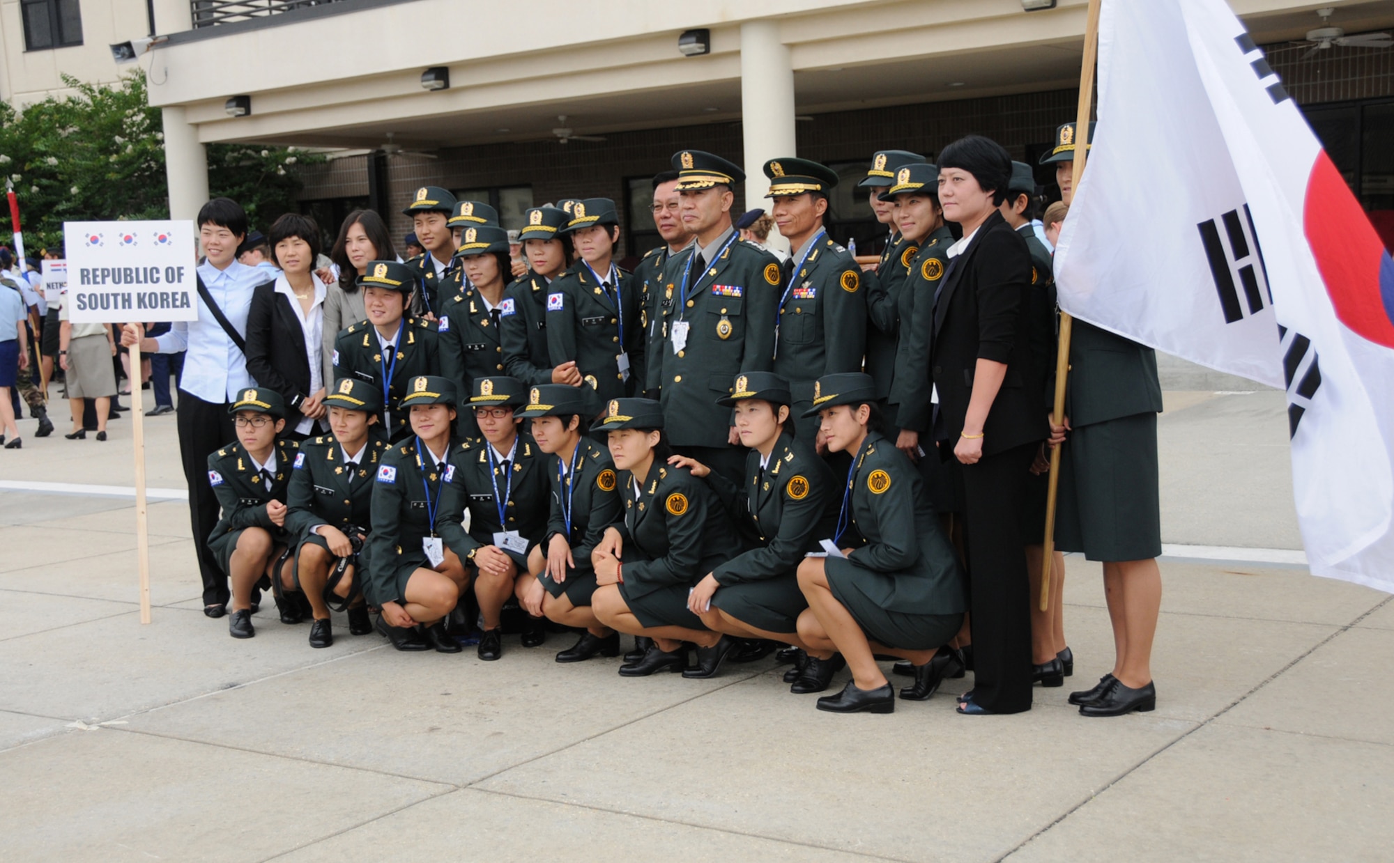 An opening ceremony June 6 marks the beginning of the 5th CISM Women's Soccer Championship.  Teams from Brazil, Canada, France, Germany, The Netherlands, The Republic of South Korea, and the United States marched in a Keesler parade to kick off the ten-day event.  The ceremony also featured drill demonstrations from the 334th Training Squadron, remarks from Col. Ian Dickinson, 81st Training Wing commander, and Col. Stefan margeane, official CISM representative.  Organizers say the tournament represents a chance to build bonds and friendships between the countries, and encourages the CISM's motto "Friendship through Sports."  (U.S. Air Force photo by Kemberly Groue)