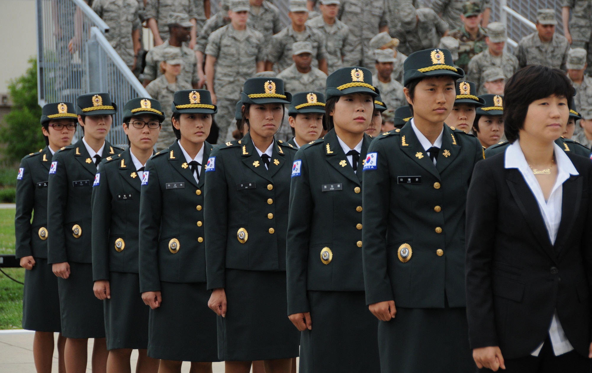 An opening ceremony June 6 marks the beginning of the 5th CISM Women's Soccer Championship.  Teams from Brazil, Canada, France, Germany, The Netherlands, The Republic of South Korea, and the United States marched in a Keesler parade to kick off the ten-day event.  The ceremony also featured drill demonstrations from the 334th Training Squadron, remarks from Col. Ian Dickinson, 81st Training Wing commander, and Col. Stefan margeane, official CISM representative.  Organizers say the tournament represents a chance to build bonds and friendships between the countries, and encourages the CISM's motto "Friendship through Sports."  (U.S. Air Force photo by Kemberly Groue)