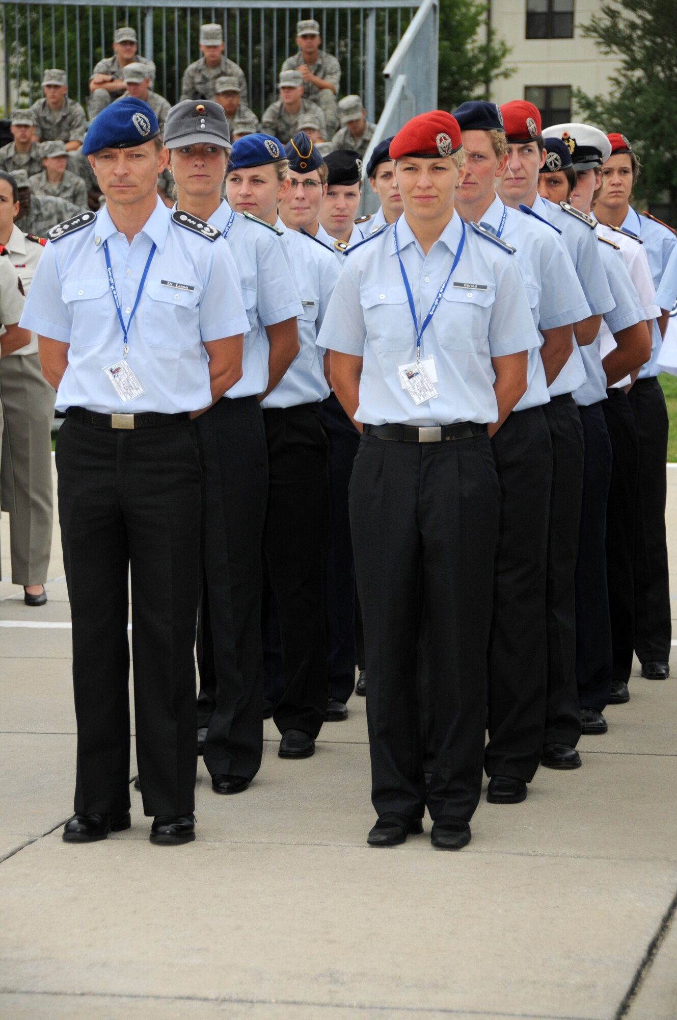 An opening ceremony June 6 marks the beginning of the 5th CISM Women's Soccer Championship.  Teams from Brazil, Canada, France, Germany, The Netherlands, The Republic of South Korea, and the United States marched in a Keesler parade to kick off the ten-day event.  The ceremony also featured drill demonstrations from the 334th Training Squadron, remarks from Col. Ian Dickinson, 81st Training Wing commander, and Col. Stefan margeane, official CISM representative.  Organizers say the tournament represents a chance to build bonds and friendships between the countries, and encourages the CISM's motto "Friendship through Sports."  (U.S. Air Force photo by Kemberly Groue)