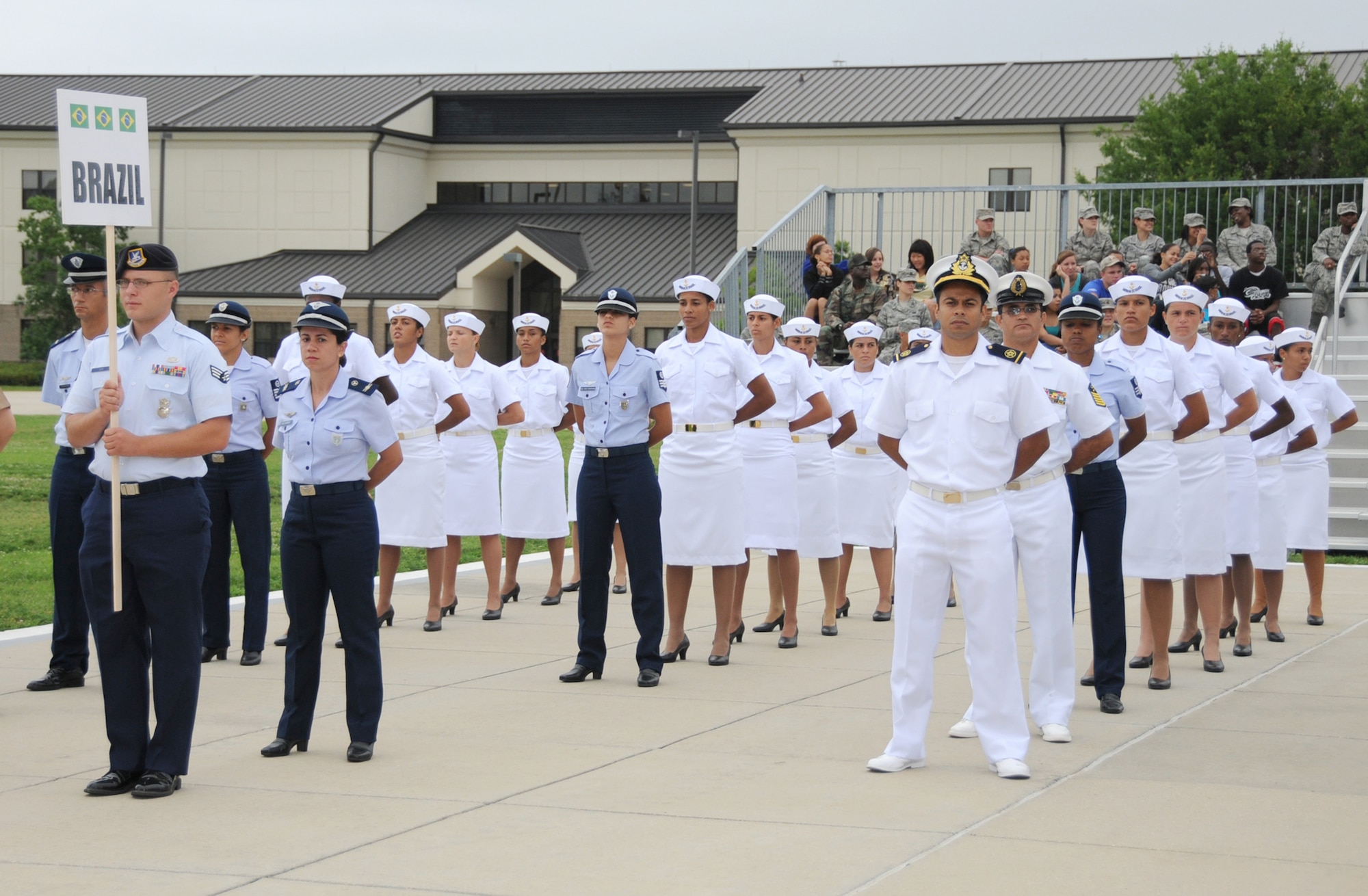 An opening ceremony June 6 marks the beginning of the 5th CISM Women's Soccer Championship.  Teams from Brazil, Canada, France, Germany, The Netherlands, The Republic of South Korea, and the United States marched in a Keesler parade to kick off the ten-day event.  The ceremony also featured drill demonstrations from the 334th Training Squadron, remarks from Col. Ian Dickinson, 81st Training Wing commander, and Col. Stefan margeane, official CISM representative.  Organizers say the tournament represents a chance to build bonds and friendships between the countries, and encourages the CISM's motto "Friendship through Sports."  (U.S. Air Force photo by Kemberly Groue)