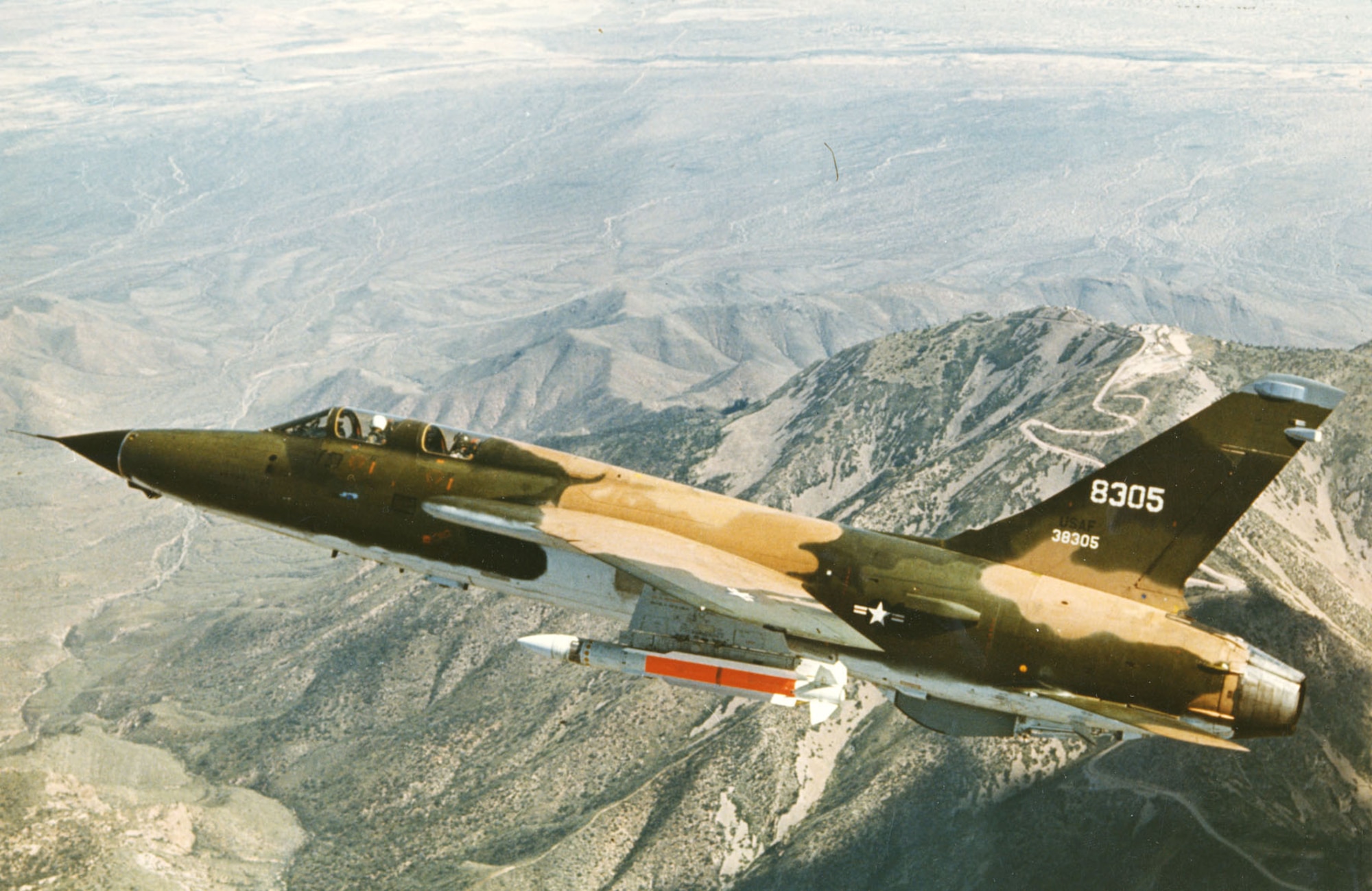 Acree and O’Donnell testing the AGM-78 over the White Sands Missile Range in October 1967. O’Donnell was a seasoned EWO, having flown fifty-three combat missions in Wild Weasel I. (U.S. Air Force photo)