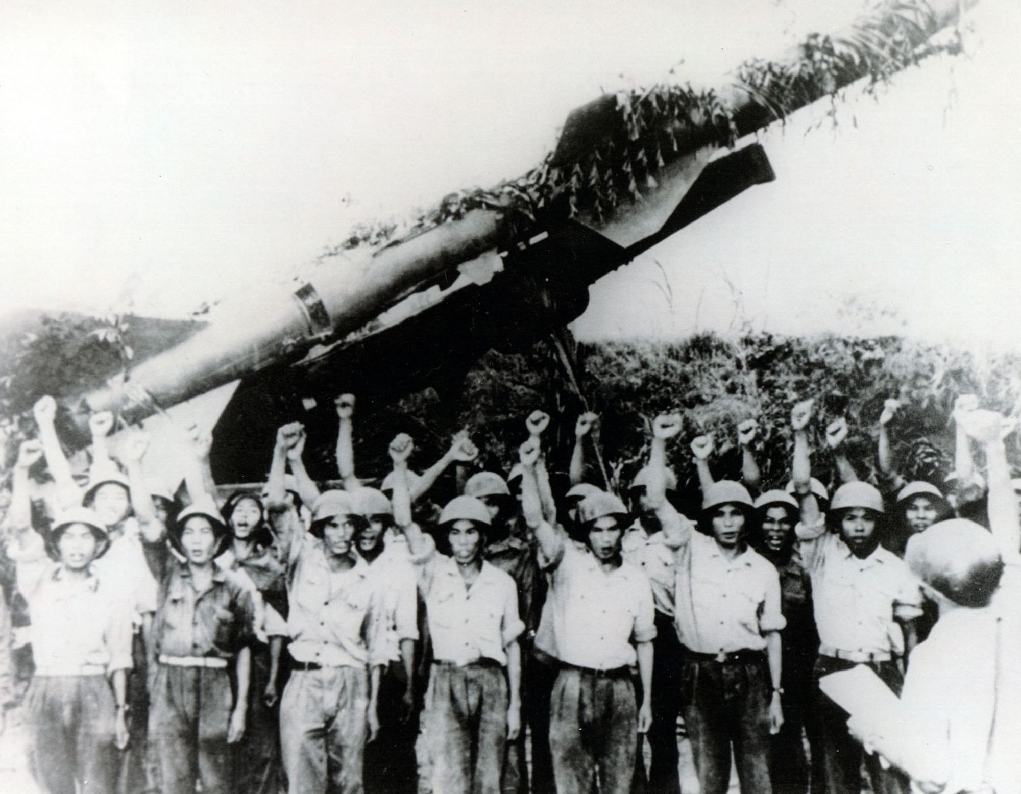 North Vietnamese SAM crew in front of SA-2 launcher. (U.S. Air Force photo)