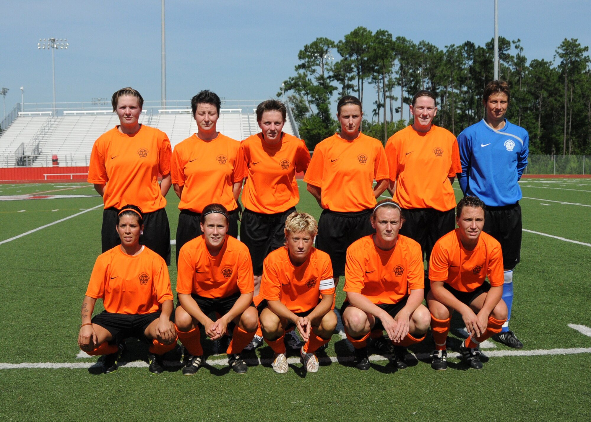 The Netherlands and France compete during the 5th CISM Women’s Soccer Championship at Biloxi High School Stadium 6 June.  The CISM tournament, hosted by Keesler Air Force Base, includes teams from Brazil, Canada, France, Germany, The Netherlands, The Republic of South Korea and the United States.  Matches are being held June 6 to 13, with the Gold match June 13 at 2 p.m.  Organizers say the tournament gives teams and people who attend a chance to develop bonds and life-long friendships between the countries and a chance to learn about one another’s cultural similarities and differences.  (U.S. Air Force photo by Kemberly Groue)