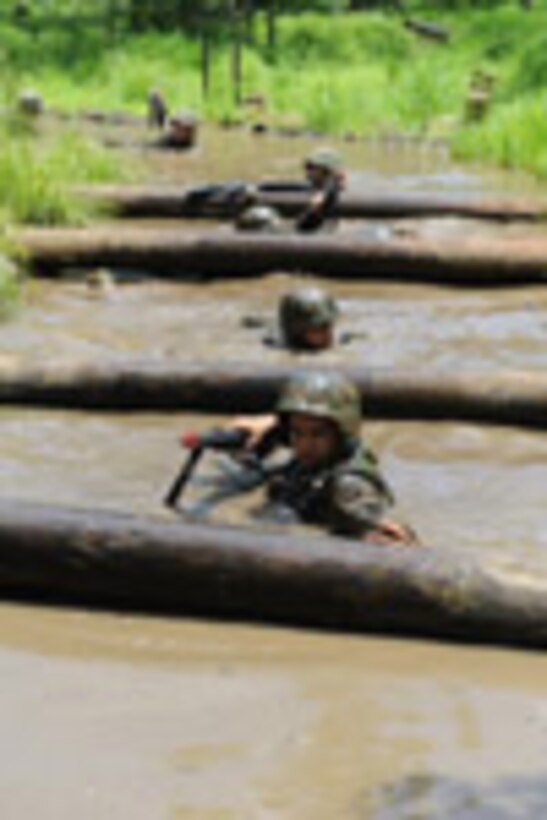 Candidates go through the Combat Course while attending the Officer Candidate School.