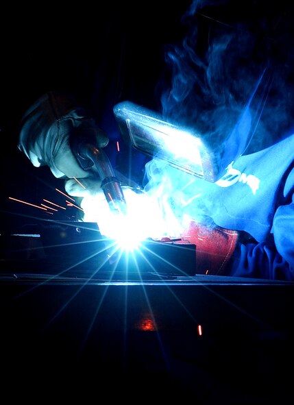 Airmen and local nationals practice tungsten inert gas welding June 4 at Kadena Air Base, Japan. Personnel from vehicle mechanics and body shop  are completing a newly implemented welding course at the Pacific Air Forces Transportation Training Center.    (U.S. Air Force photo/Tech. Sgt. Rey Ramon)         