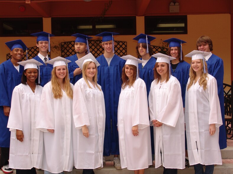 Incirlik Unit School's graduating class of 2009:

Back row from left to right: Davontae Jackson, Jacob Molnar, Joshua Callaway, Croix Moore, Brandon Beaty, Zachary Angel, Douglas Eaton.
 
Front row from left to right: Danielle Reddick, Allaina Koonst, Kelly Sullivan, Emily Moore, Ashley Crouch, Nichole Sullivan
 
Not pictured: Jim Brendlinger, Moriah Johnson, Raven Benson
