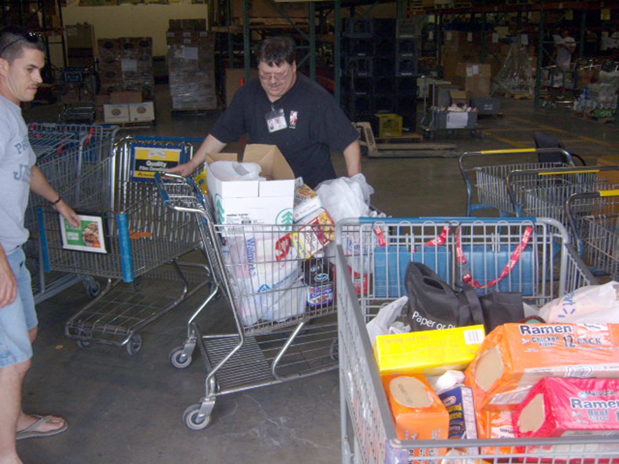 MOUNTAIN HOME AIR FORCE BASE, Idaho – Master Sgt. William Villareal, 366th Logistics Readiness Squadron, drops off more than 1,600 pounds in food donations for the Idaho Food Bank in Boise, Idaho. The 366th Mission Support Group held a food drive from May 18 to 30 with a goal to help out as many people as possible. Several people in the group were collecting donations from their respective squadrons, and the drive ended with an all-day donation drive at the Mountain Home Albertson's and Wal-Mart where 50 volunteers from the group came out and accepted donations from the local community. The food drive raised more than $240 and 1,600 pounds in food for the Idaho Food Bank in Boise, Idaho. (U.S. Air Force photo\ Staff Sgt. Jessica Rosario-Styles)