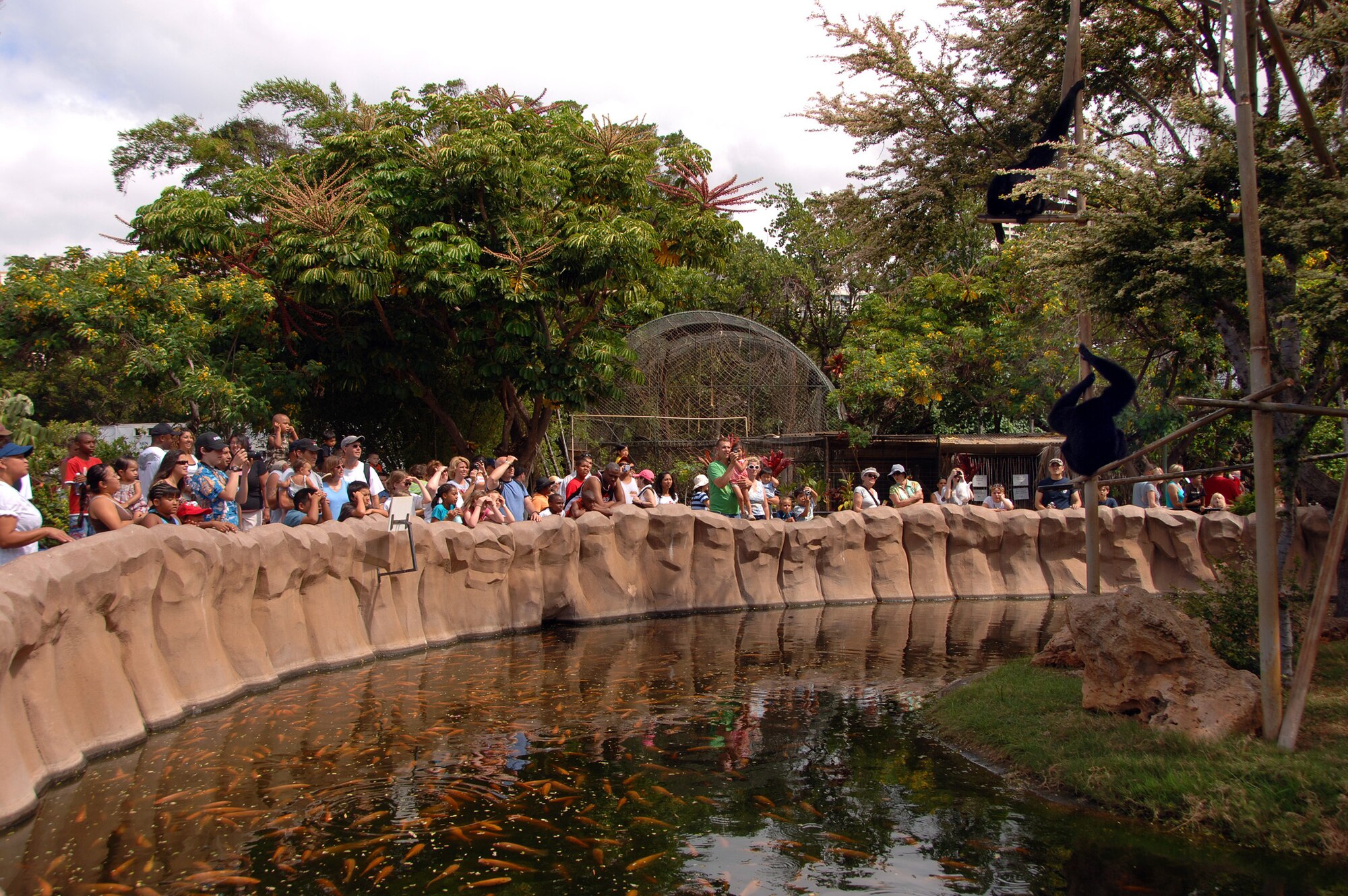HICKAM AIR FORCE BASE, Hawaii – Military members and their families enjoy a free day at the Honolulu Zoo June 6, including free food and entertainment, as part of the annual Military Appreciation Day.  The event was sponsored by the City and County of Honolulu, the USO Hawaii, HawaiiMilitaryGuide.com, The Chamber of Commerce of Hawaii, and the Honolulu Zoological Society. During the opening ceremony, Mayor Hanneman and other dignitaries also expressed their appreciation to active-duty military and their families stationed in Hawaii. (U.S. Air Force photo by Vanessa M. Perez)  