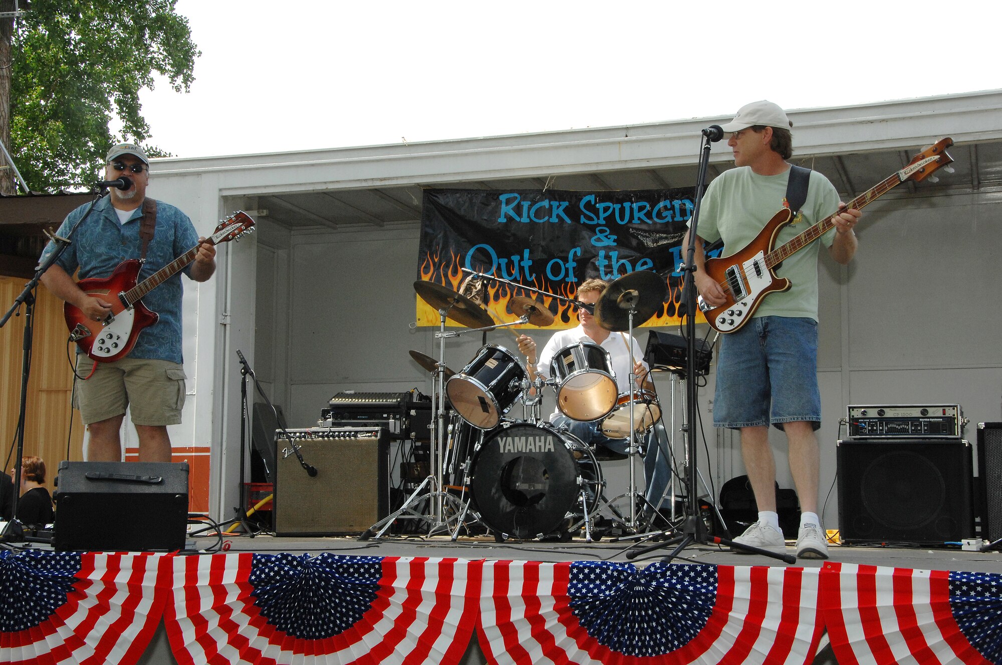 OFFUTT AIR FORCE BASE, Neb. -- The musical group "Out of the Fire" performs at the 15th annual Offutt Appreciation Picnic at the Base Lake June 5. The band played a variety of songs from the 70's, 80's and 90's.U.S. Air Force Photo by D.P. Heard