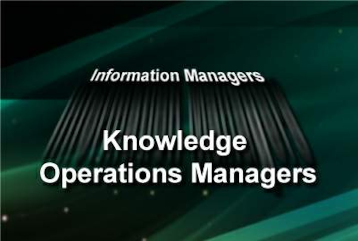 Information managers transform into knowledge operations managers > Air