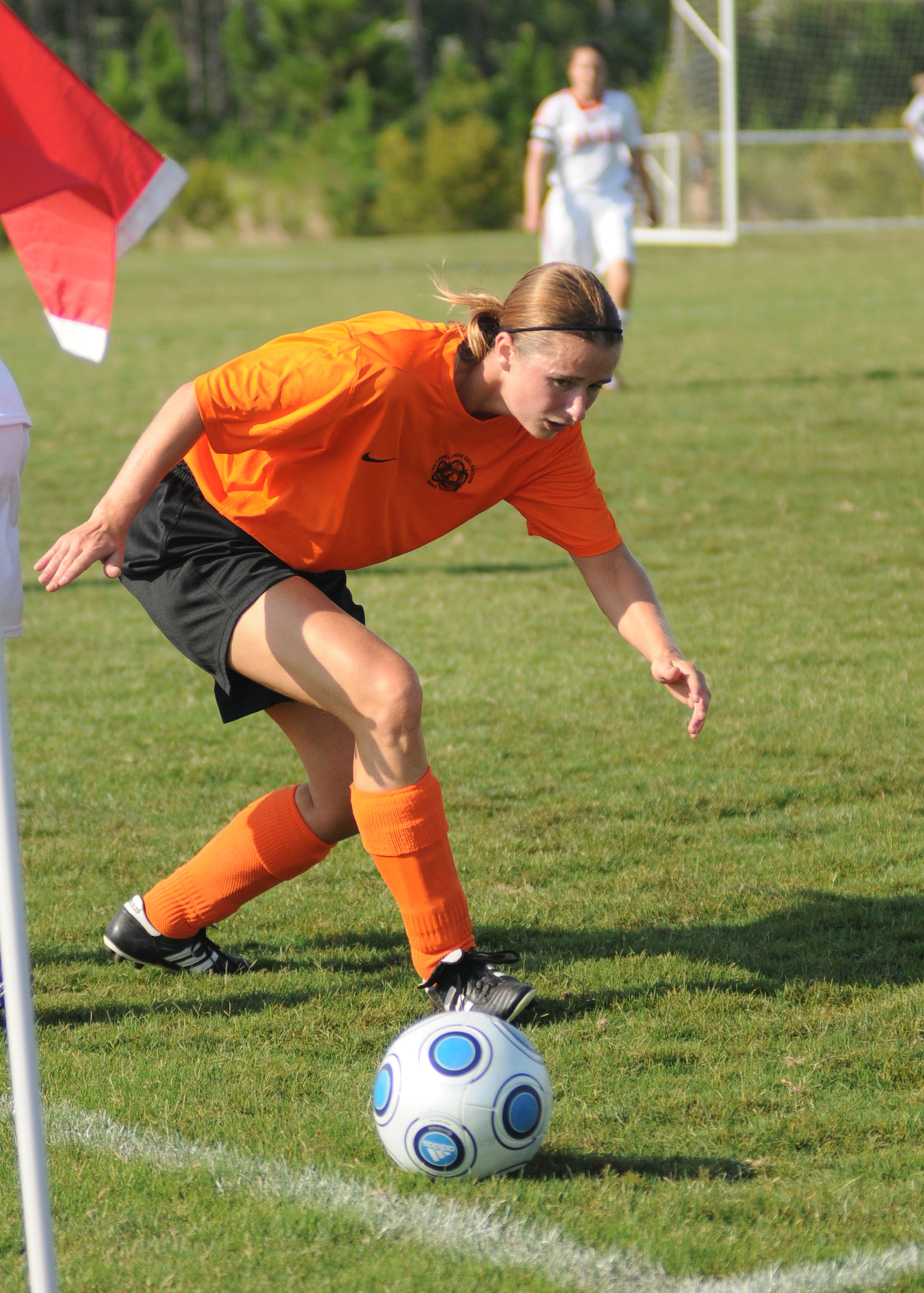 The Netherlands  and Canada compete during the 5th CISM Women’s Soccer Championship at the Gulfport Sports Complex 9 June.  The CISM tournament, hosted by Keesler Air Force Base, includes teams from Brazil, Canada, France, Germany, The Netherlands, The Republic of South Korea and the United States.  Matches are being held June 6 to 13, with the Gold match June 13 at 2 p.m.  Organizers say the tournament gives teams and people who attend a chance to develop bonds and life-long friendships between the countries and a chance to learn about one another’s cultural similarities and differences.  (U.S. Air Force photo by Kemberly Groue)