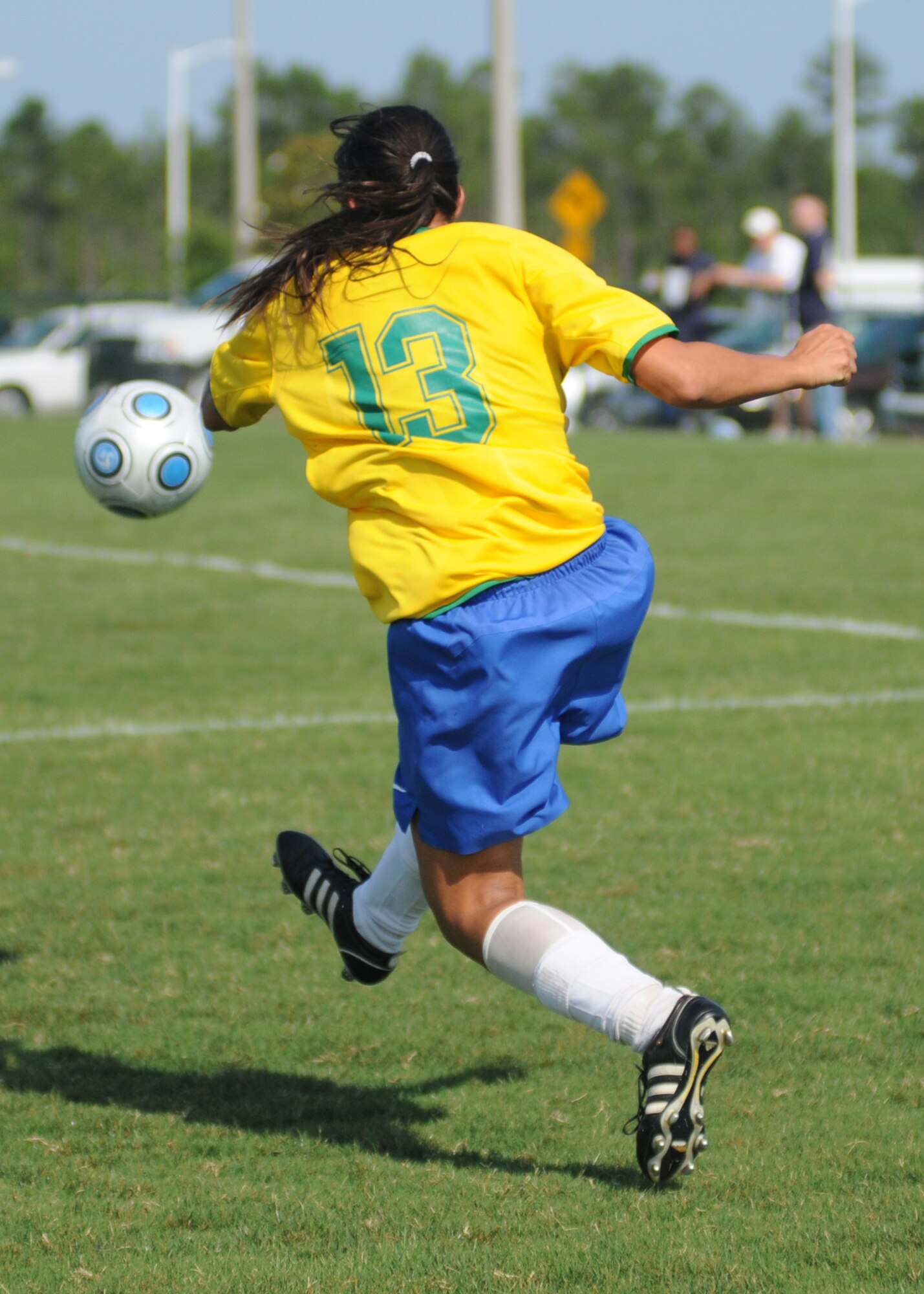 Brazil and the United States compete during the 5th CISM Women’s Soccer Championship at the Gulfport Sports Complex 9 June.  The CISM tournament, hosted by Keesler Air Force Base, includes teams from Brazil, Canada, France, Germany, The Netherlands, The Republic of South Korea and the United States.  Matches are being held June 6 to 13, with the Gold match June 13 at 2 p.m.  Organizers say the tournament gives teams and people who attend a chance to develop bonds and life-long friendships between the countries and a chance to learn about one another’s cultural similarities and differences.  (U.S. Air Force photo by Kemberly Groue)
