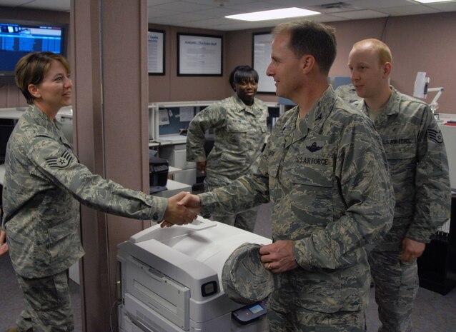 Col. John Wood visits 437th Maintenance Squadron