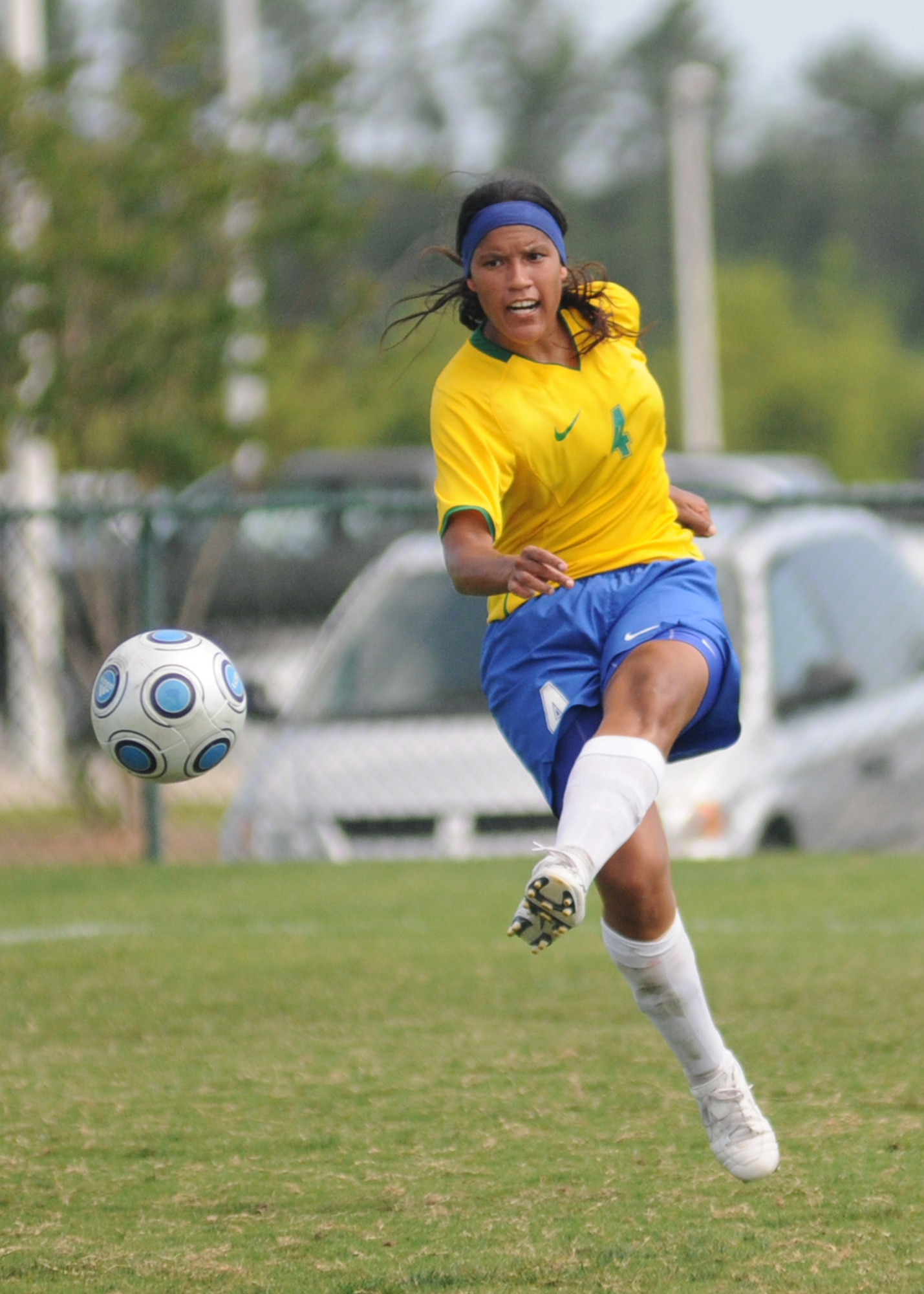Brazil and the United States compete during the 5th CISM Women’s Soccer Championship at the Gulfport Sports Complex 9 June.  The CISM tournament, hosted by Keesler Air Force Base, includes teams from Brazil, Canada, France, Germany, The Netherlands, The Republic of South Korea and the United States.  Matches are being held June 6 to 13, with the Gold match June 13 at 2 p.m.  Organizers say the tournament gives teams and people who attend a chance to develop bonds and life-long friendships between the countries and a chance to learn about one another’s cultural similarities and differences.  (U.S. Air Force photo by Kemberly Groue)