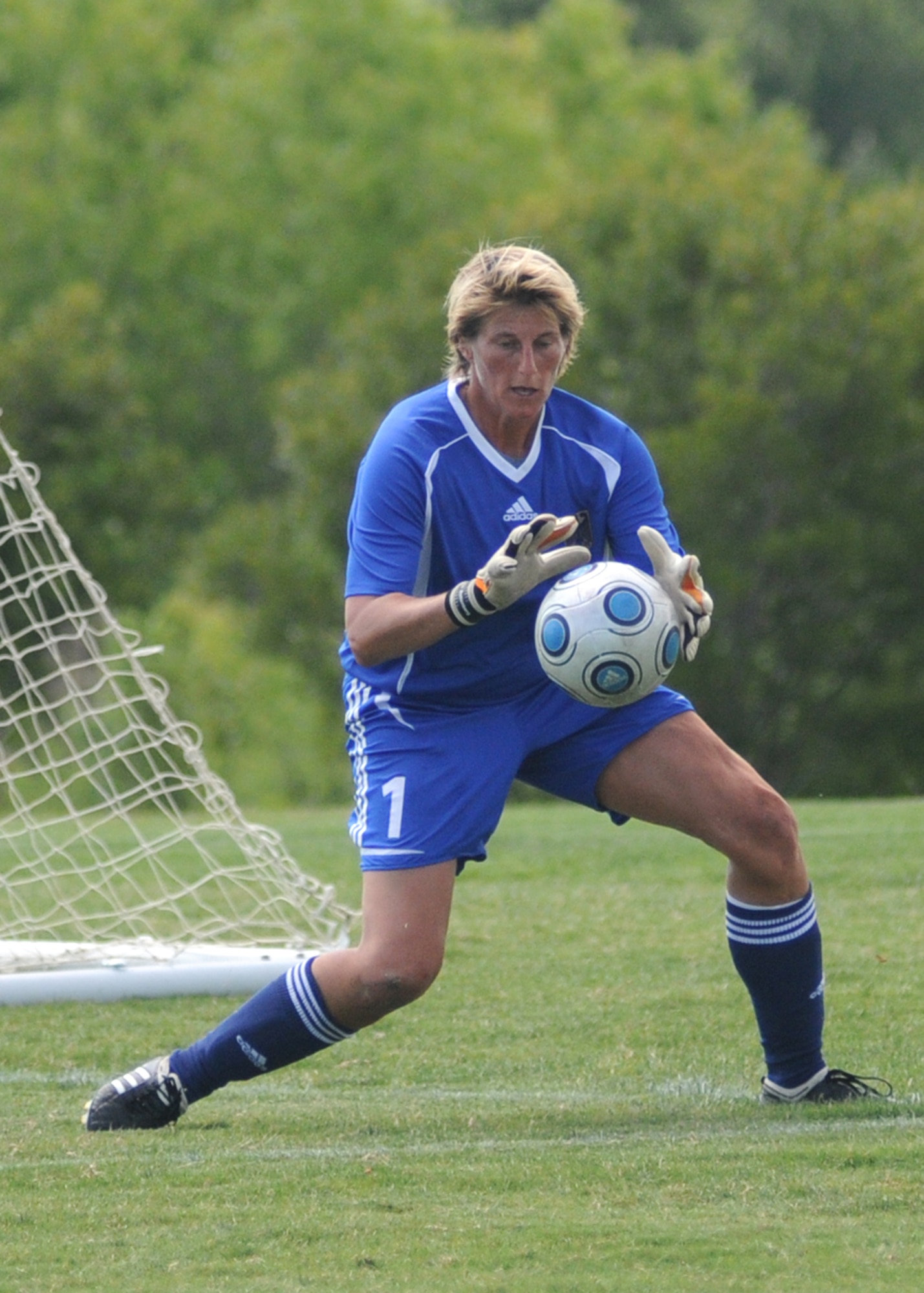Germany and The Republic of South Korea compete during the 5th CISM Women’s Soccer Championship at the Gulfport Sports Complex 9 June.  The CISM tournament, hosted by Keesler Air Force Base, includes teams from Brazil, Canada, France, Germany, The Netherlands, The Republic of South Korea and the United States.  Matches are being held June 6 to 13, with the Gold match June 13 at 2 p.m.  Organizers say the tournament gives teams and people who attend a chance to develop bonds and life-long friendships between the countries and a chance to learn about one another’s cultural similarities and differences.  (U.S. Air Force photo by Kemberly Groue)