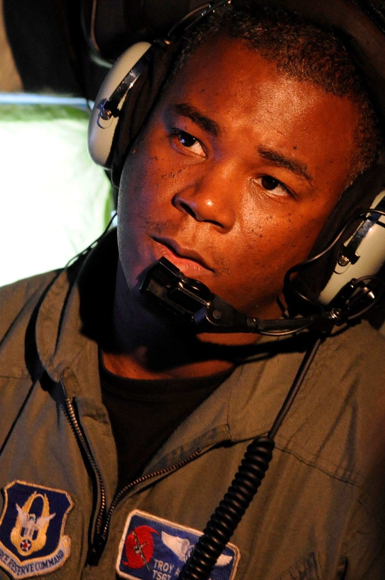 Tech. Sgt. Troy Bickham is a weather reconnaissance loadmaster assigned to the 53rd Weather Reconnaissance Squadron.  He is with the Air Force Reserve Command's "Hurricane Hunters" as they prepare for Hurricane Season, which began June 1. (U.S. Air Force photo/Staff Sgt. Desiree N. Palacios)