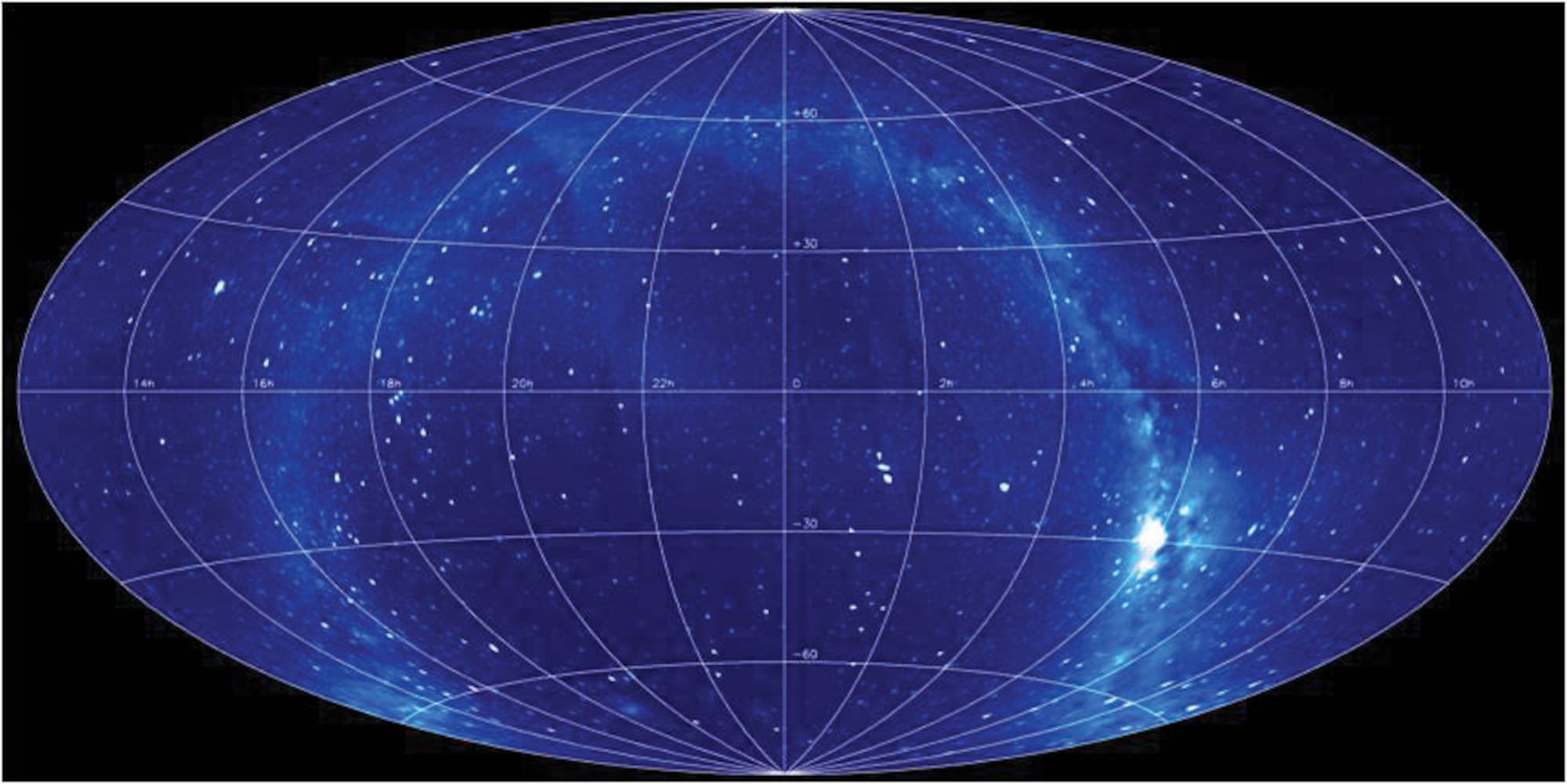 AFRL’s Solar Mass Ejection Imager, which recently completed its 6th year in operation, captures a view of the entire sky, with the bright arc denoting the Milky Way galaxy (US Air Force image).