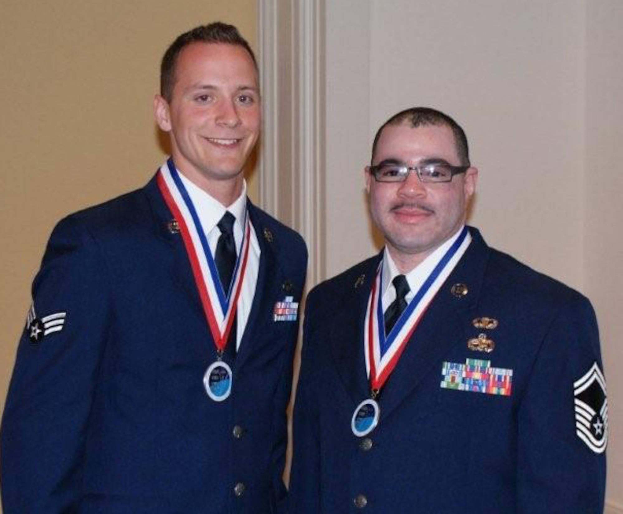 Senior Airman Patrick Stout and Senior Master Sgt. Sean Brown of the 69th Aerial Port Squadron were honored at the 2008 Air Force Logistics Readiness Annual Awards banquet.  Airmen Stout received the Air Reserve Component Air Transportation Airman of the year award and Sergeant Brown received the Air Reserve Component Air Transportation Senior Noncommissioned Officer of the year award.  The reservists received their awards at a banquet at the Gaylord Hotel on May 28.  