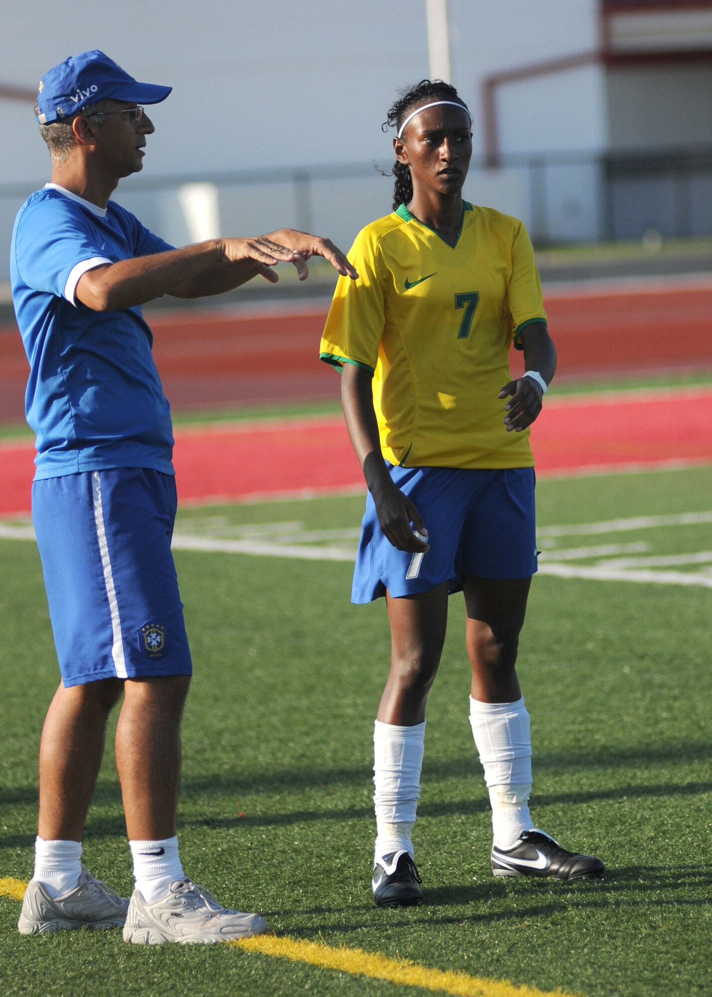 The Netherlands and  Brazil compete during the 5th CISM Women’s Soccer Championship at the Gulfport Sports Complex 11 June.  The CISM tournament, hosted by Keesler Air Force Base, includes teams from Brazil, Canada, France, Germany, The Netherlands, The Republic of South Korea and the United States.  Matches are being held June 6 to 13, with the Gold match June 13 at 2 p.m.  Organizers say the tournament gives teams and people who attend a chance to develop bonds and life-long friendships between the countries and a chance to learn about one another’s cultural similarities and differences.  (U.S. Air Force photo by Kemberly Groue)