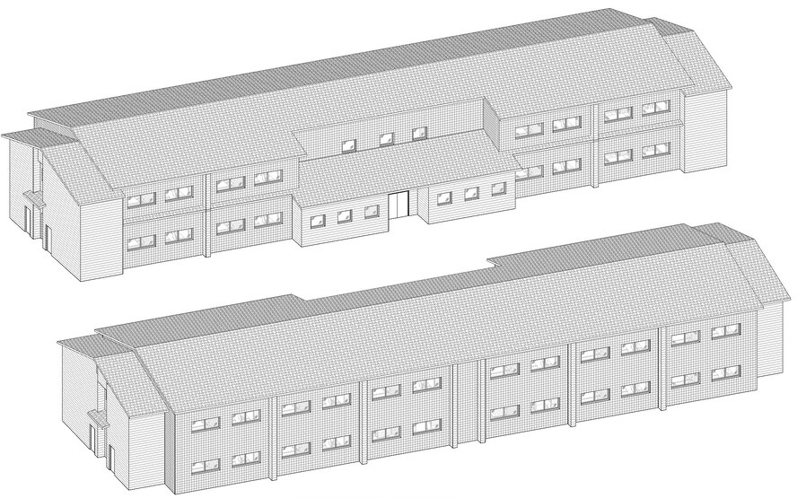 Architects participated in drafting plans of how the new troop quarters is slated to appear, finalized plans for the new quarters are still in progress.  This is a recent sketch of the front and rear of the new building. 