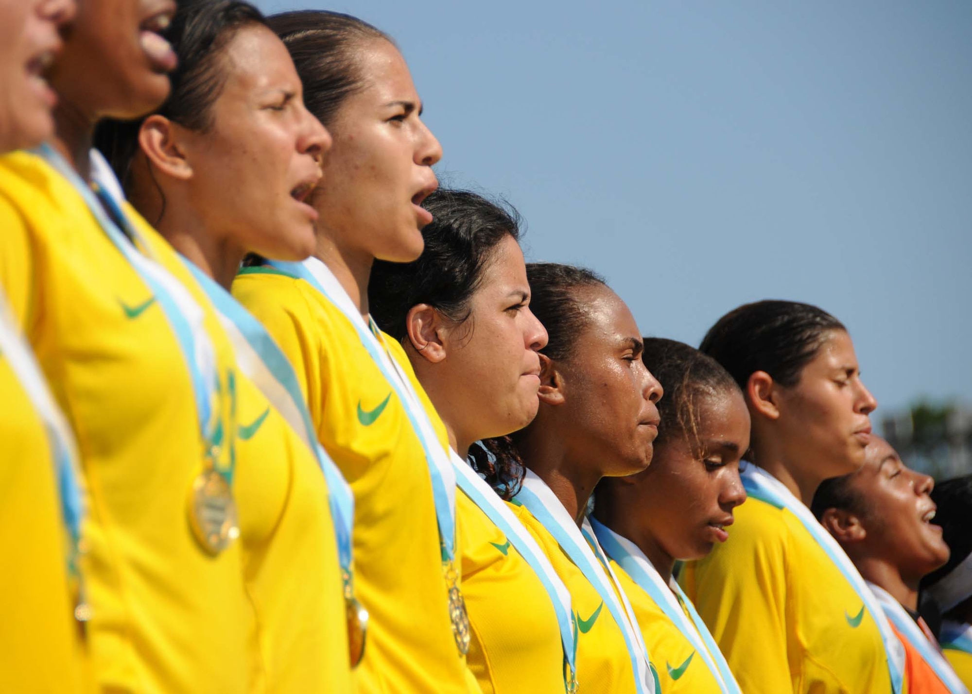 Brazil won the gold medal over the Republic of Korea, 1-0, in the championship game of the 5th CISM Women’s Soccer Championship at the Biloxi High Stadium, June 13.  The Netherlands won the bronze medal.  The CISM tournament, hosted by Keesler Air Force Base, also included teams from Germany, Canada, France and the United States.   (U.S. Air Force photo by Kemberly Groue)