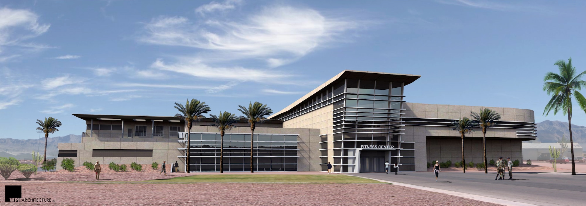 Nellis Fitness Center exterior concept drawing