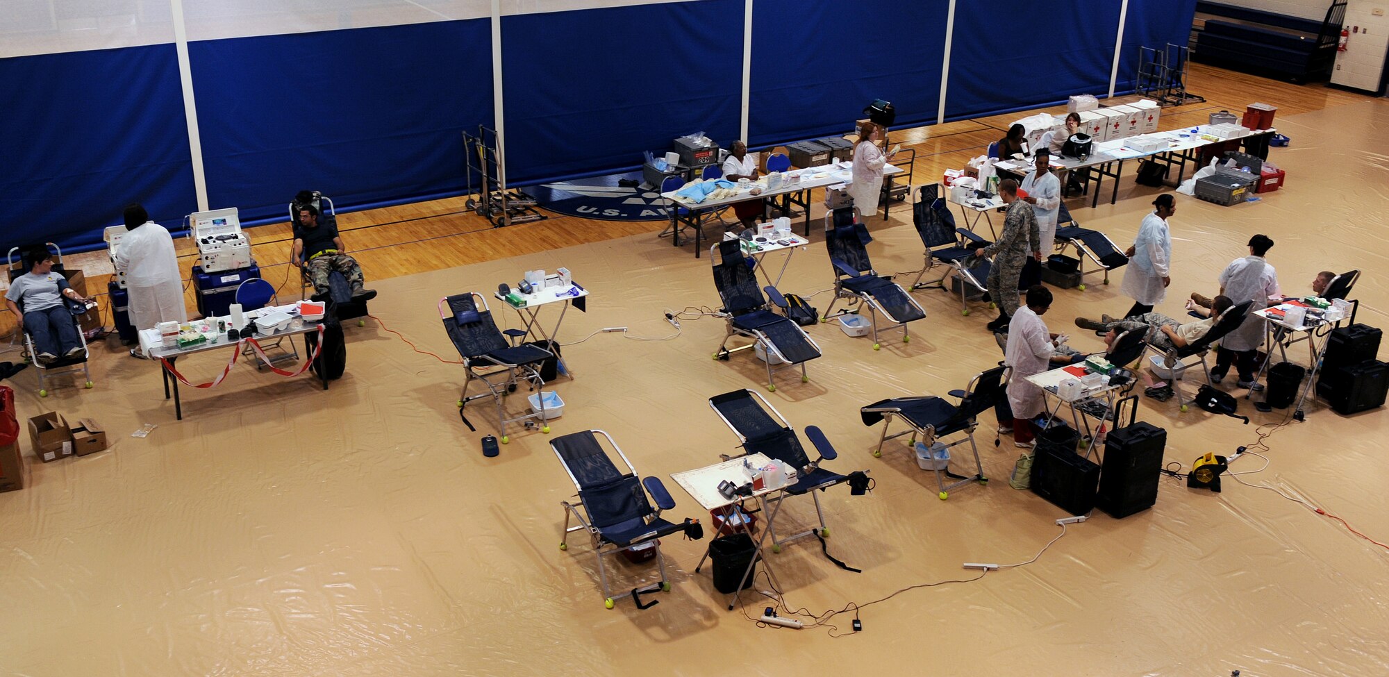 MOODY AIR FORCE BASE, Ga. -- The American Red Cross held a blood drive at the Fitness Freedom I Fitness Center here June 12. The American Red Cross organizes a blood drive on Moody every two months. (U.S. Air Force photo by Airman 1st Class Joshua Green)