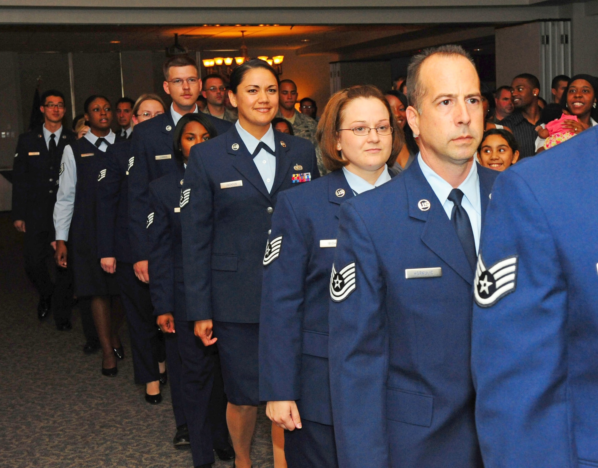 DYESS AIR FORCE BASE, Texas -- Graduates of the Community College of the Air
Force prepare for the commencement ceremony June 12 here. Each graduate
was awarded an Associate of Science degree in their respective career field
further enhancing their expertise as an Air Force professional. (U.S. Air
Force photo by Staff Sgt. Connor Estes).
