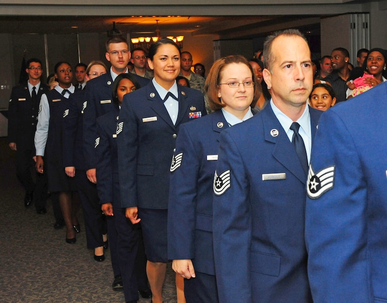 DYESS AIR FORCE BASE, Texas -- Graduates of the Community College of the Air
Force prepare for the commencement ceremony June 12 here. Each graduate
was awarded an Associate of Science degree in their respective career field
further enhancing their expertise as an Air Force professional. (U.S. Air
Force photo by Staff Sgt. Connor Estes).