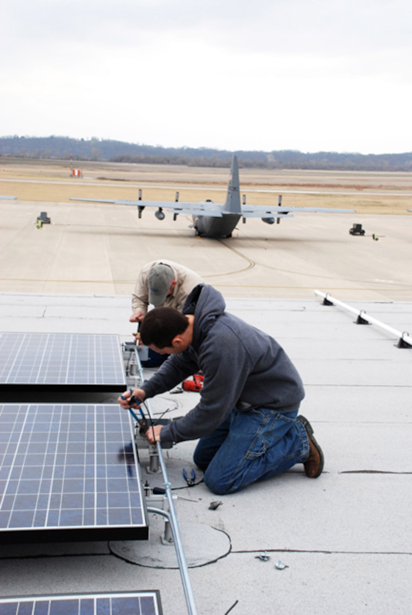 Solar panels were installed on various buildings at the 139th AW. (U.S. Air Force photo by Major Barb Denny) (RELEASED)