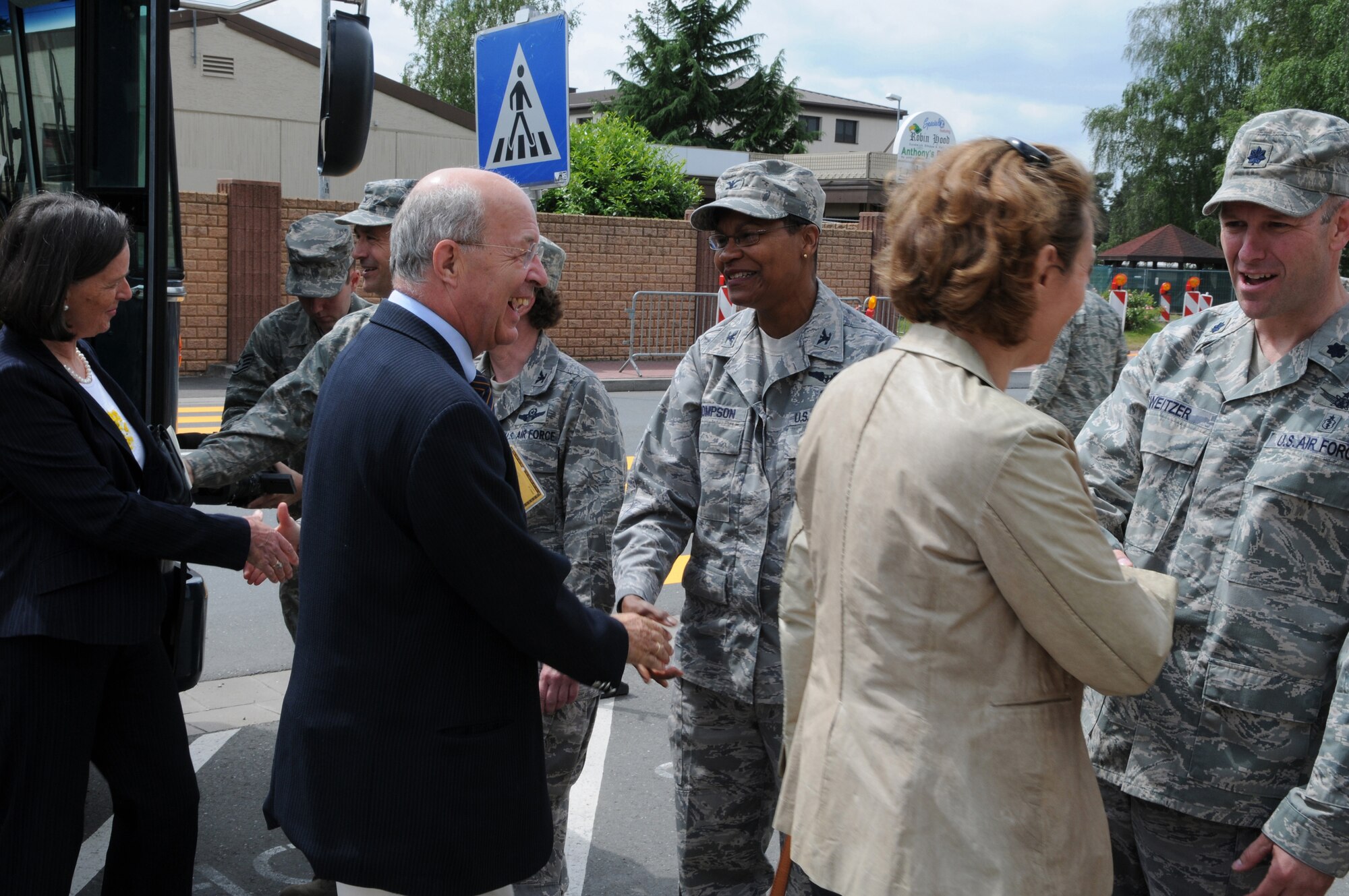 TRICARE-Europe Preferred Provider Network (PPN) host nation providers are welcomed by Ramstein Air Base personnel before a tour of the medical facilities they help support on Ramstein Air Base, Germany, June 4, 2009.  The PPN helps military members and their families with health care needs overseas. (U.S. Air Force photo by Airman 1st Class Caleb Pierce)