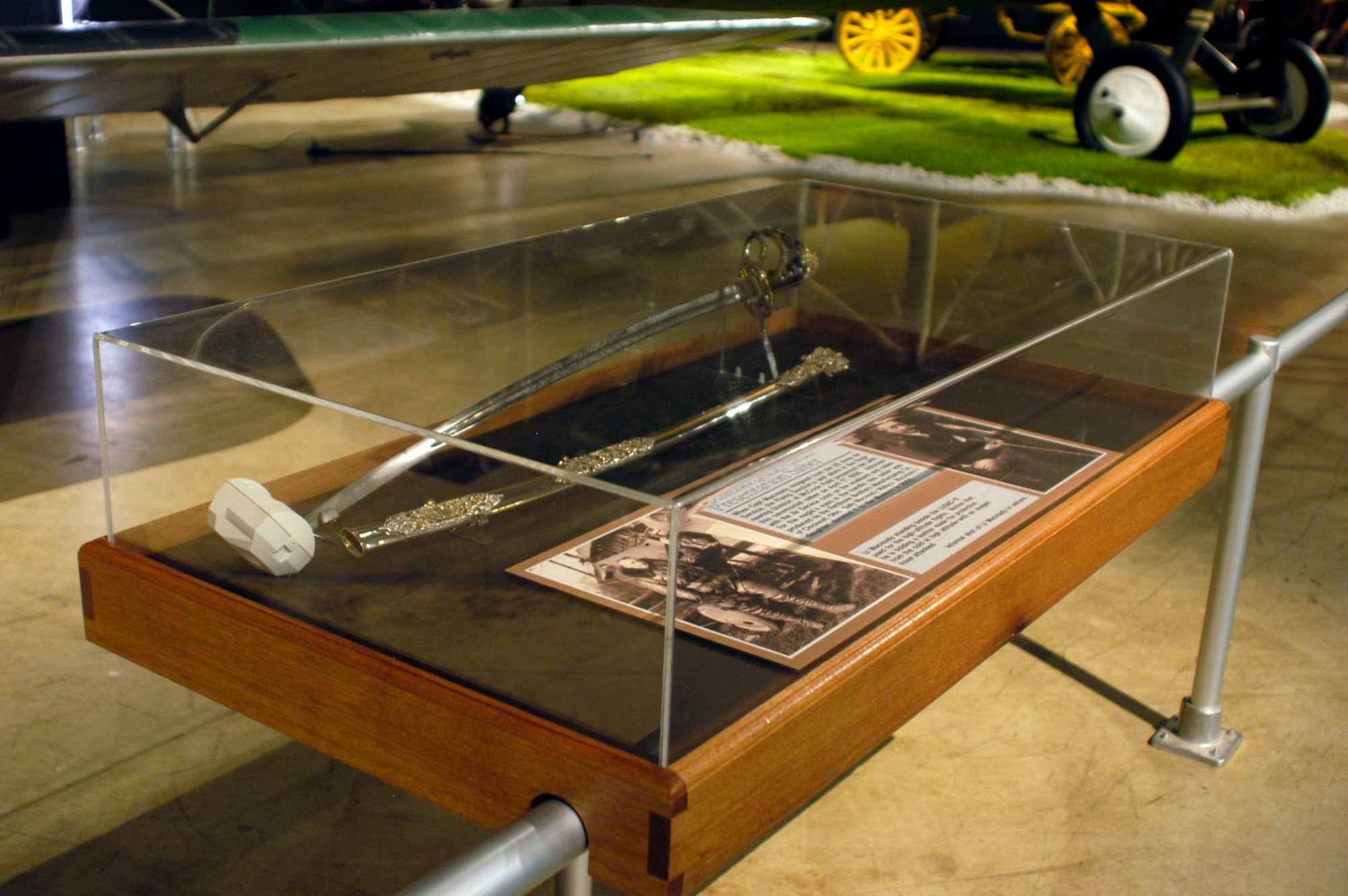 DAYTON, Ohio -- Macready's Presentation Saber on display in the Early Years Gallery at the National Museum of the United States Air Force. (U.S. Air Force photo)