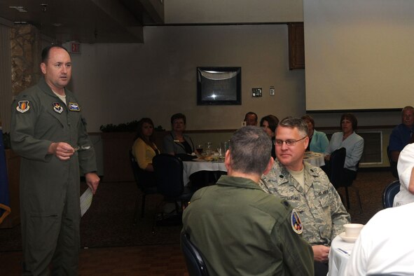 06/11/2009- Col. Stuart Shaw, 97 Air Mobility Wing Vice Commander, addresses the first class to graduate from Leadership Altus Air Force Base with positive remarks about the program's success. (U.S. Air Force photo/Senior Airmen Cherice Bryant)