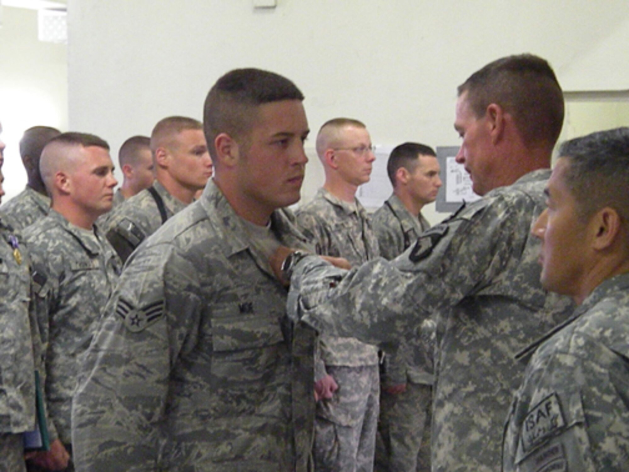 Members of the 139th Security Forces Squadron earned Combat Action Badges and coins recognizing excellence from a two-star army general while deployed to Afghanistan in support of the Missouri Agri-Business Development Team there. 
